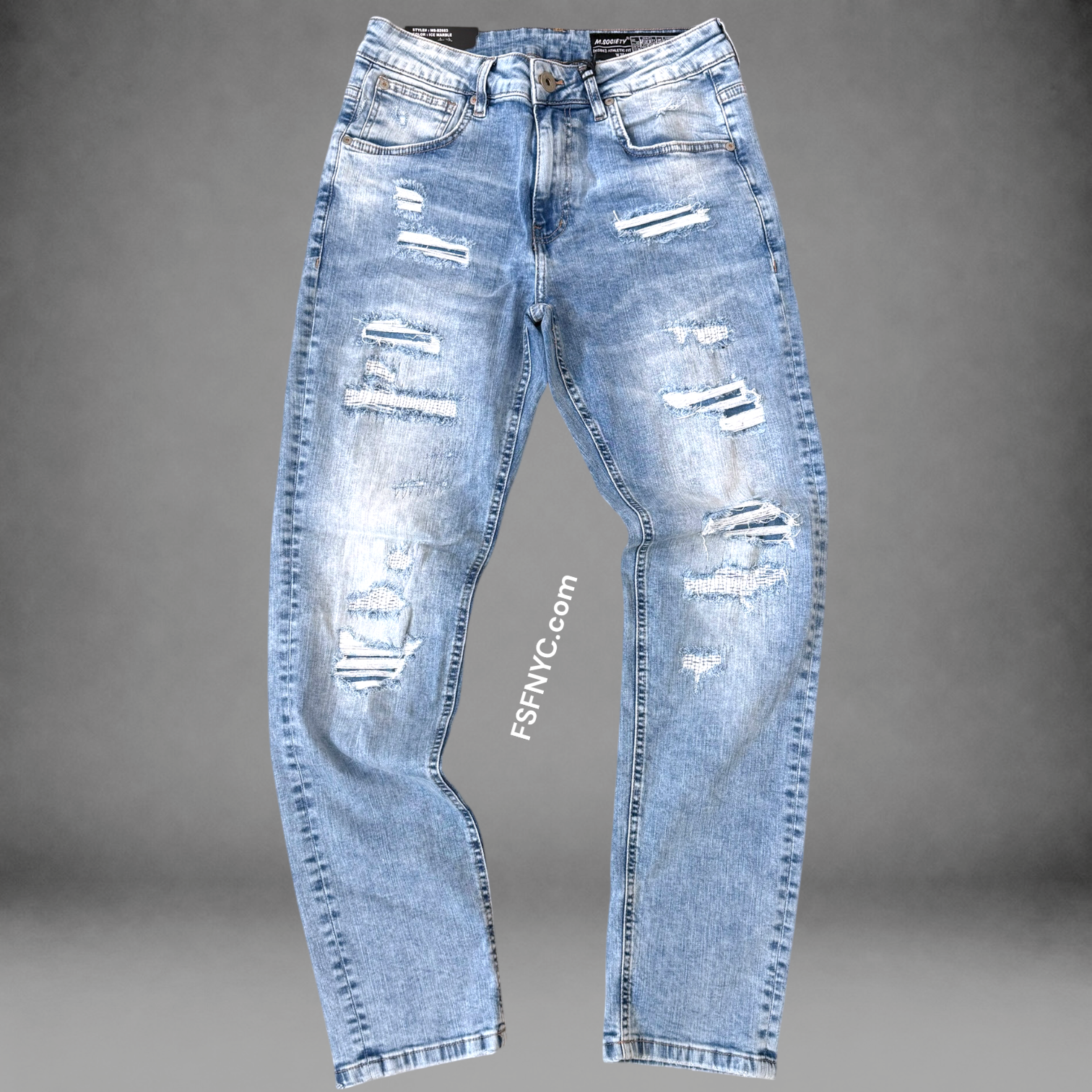 MS - Slim Fit Denim Jeans - Ice Marb 82683
