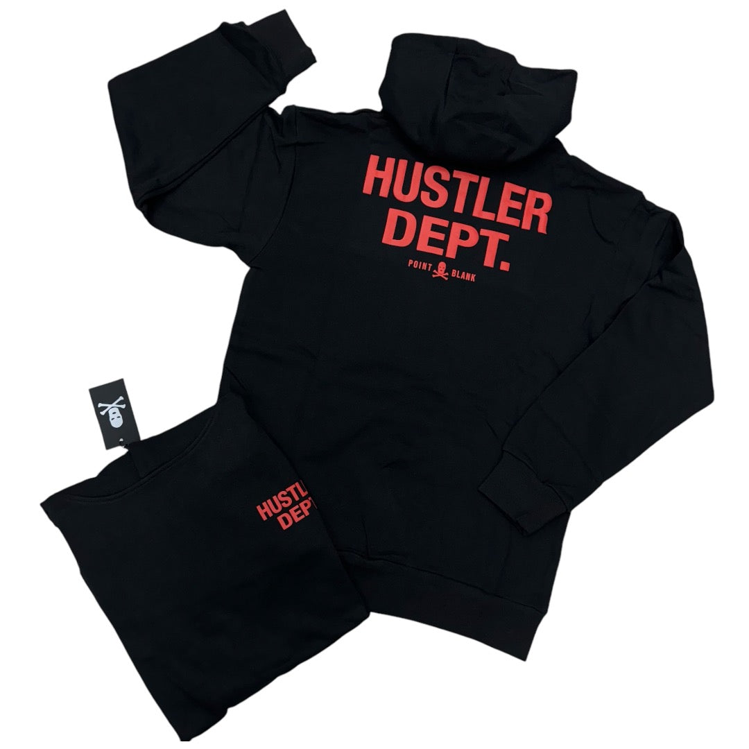 Hustler DEPT Hoodie Black Red