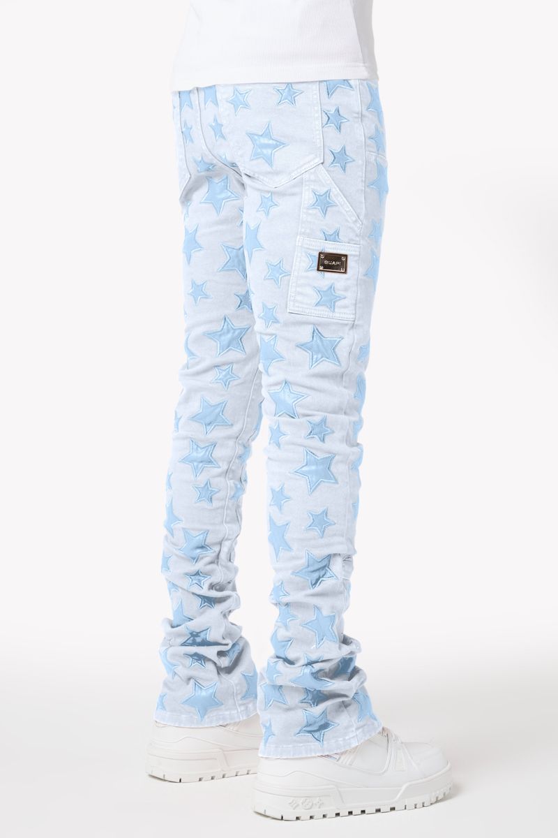 Guapi Stacked Stars Denim w chain Blue