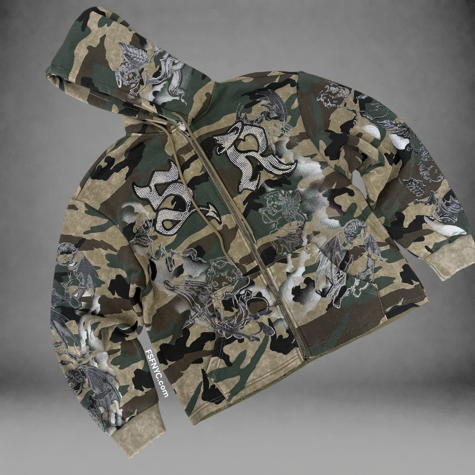Rise - Endless zip Hoodie - Vintage Army -  F542z