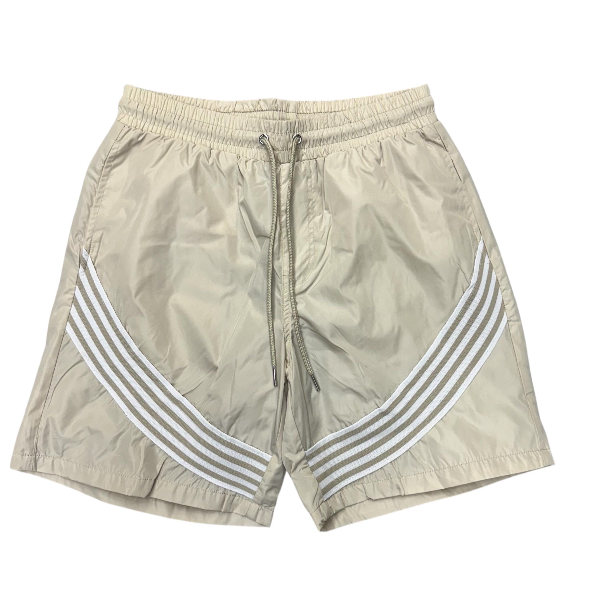 KD Nylon Stripe Shorts Beige White 2111s
