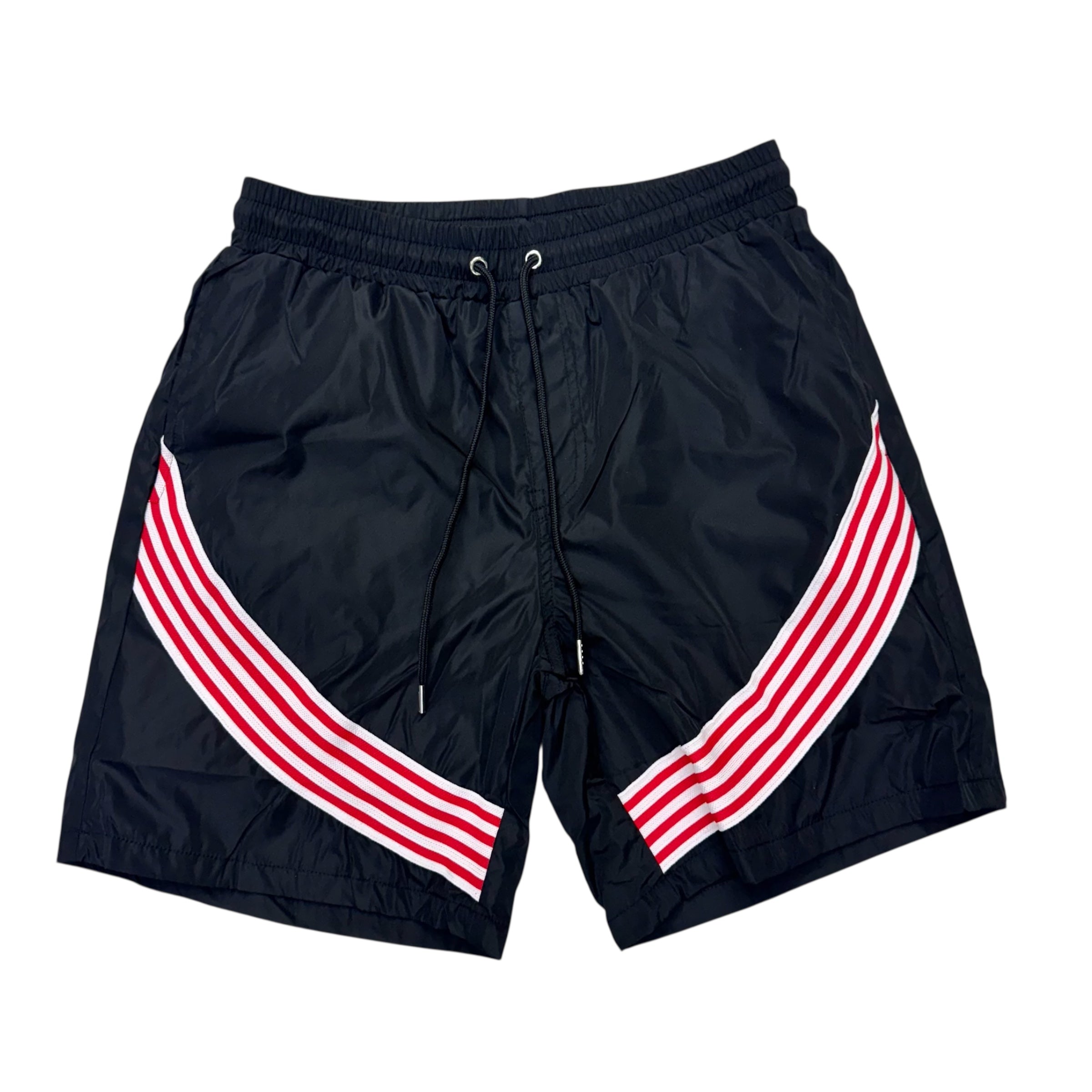 KD Nylon Stripe Shorts Black Red 2111s
