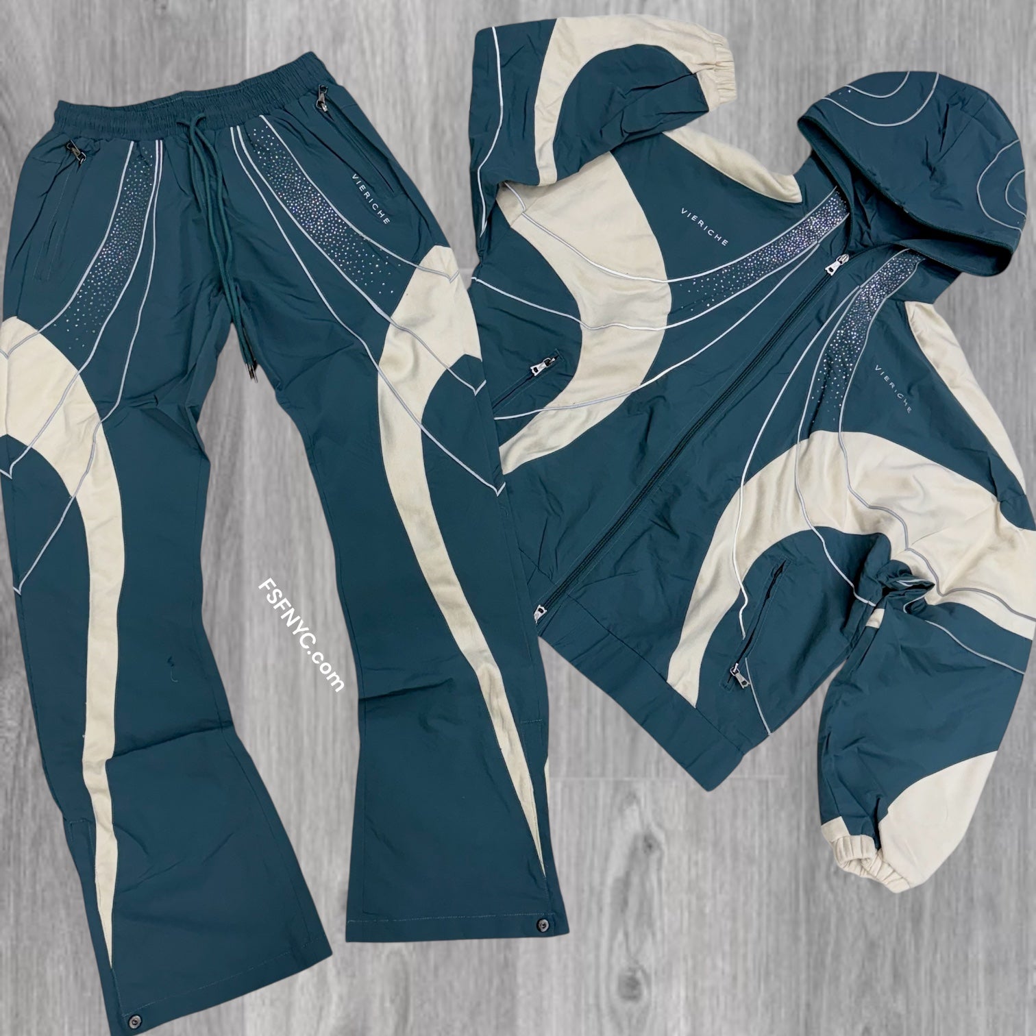 VR - Windbreaker Rhinestone Set - Green - 1972