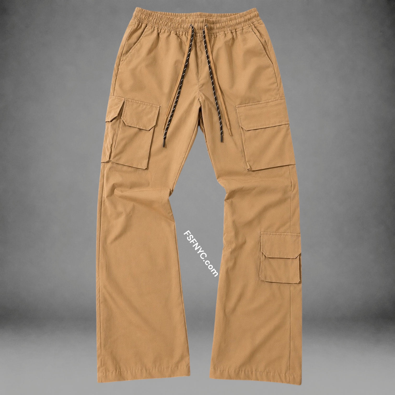 Baruda - Flare Nylon Cargo Pants - Wheat - 404FS