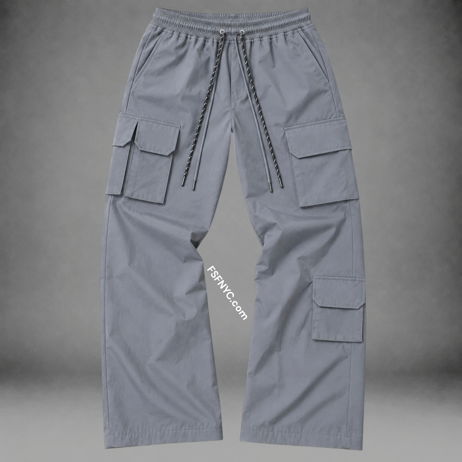 Baruda - Flare Nylon Cargo Pants - Grey - 404FS