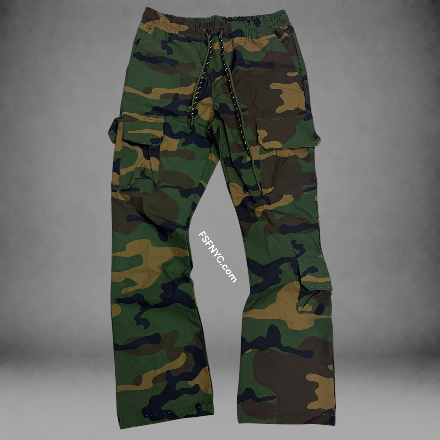 Baruda - Flare Nylon Cargo Pants - Camo - 409FS
