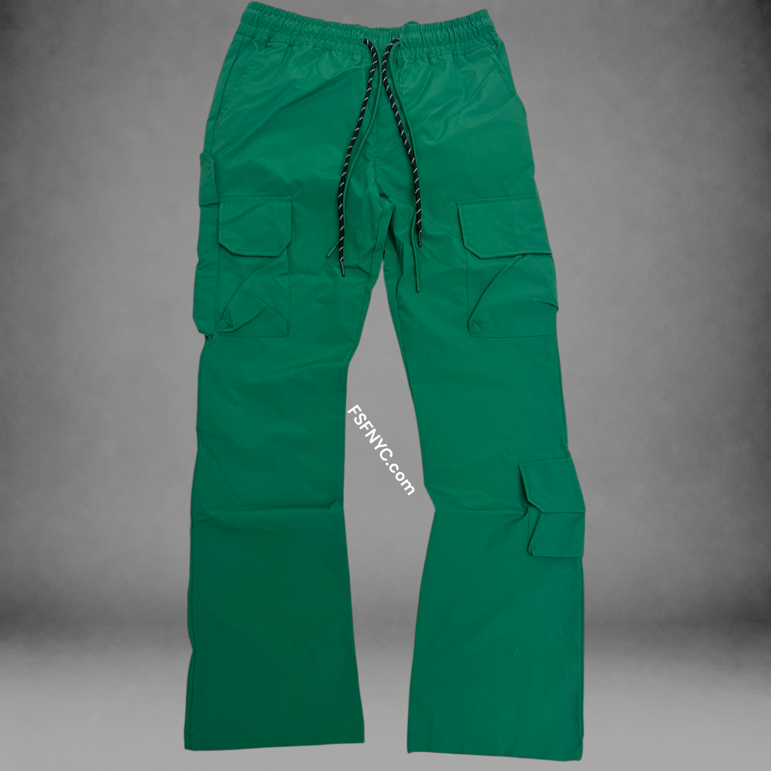 Baruda - Flare Nylon Cargo Pants - H.Green - 404FS