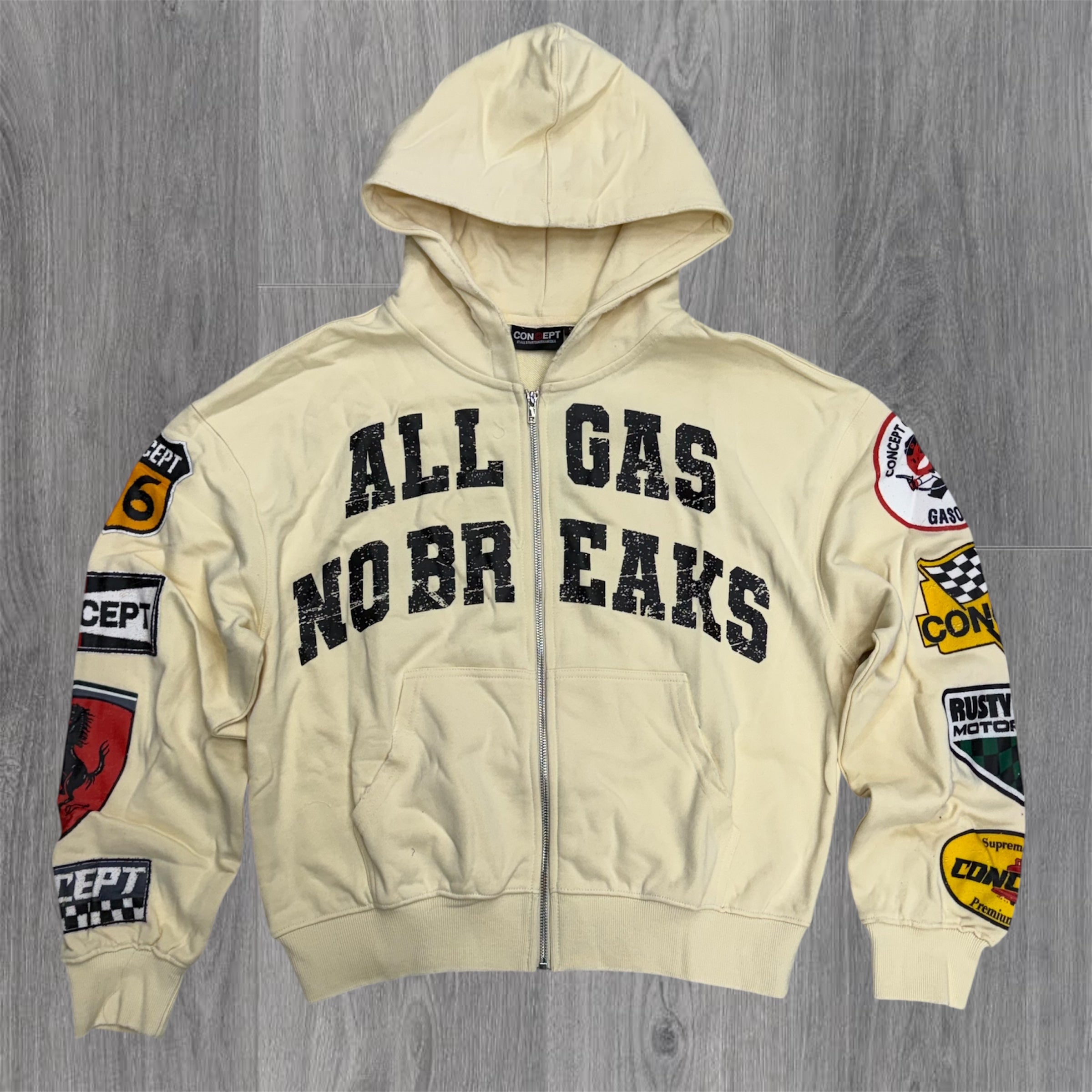Concept - ALL GAS Zip up Hoodie - Bone - 17