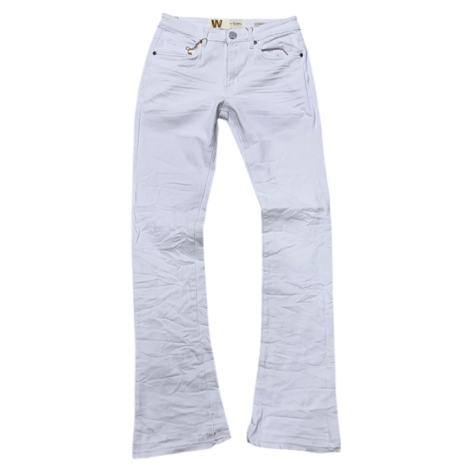 W - Clean Stacked Denim - WHITE - M8211