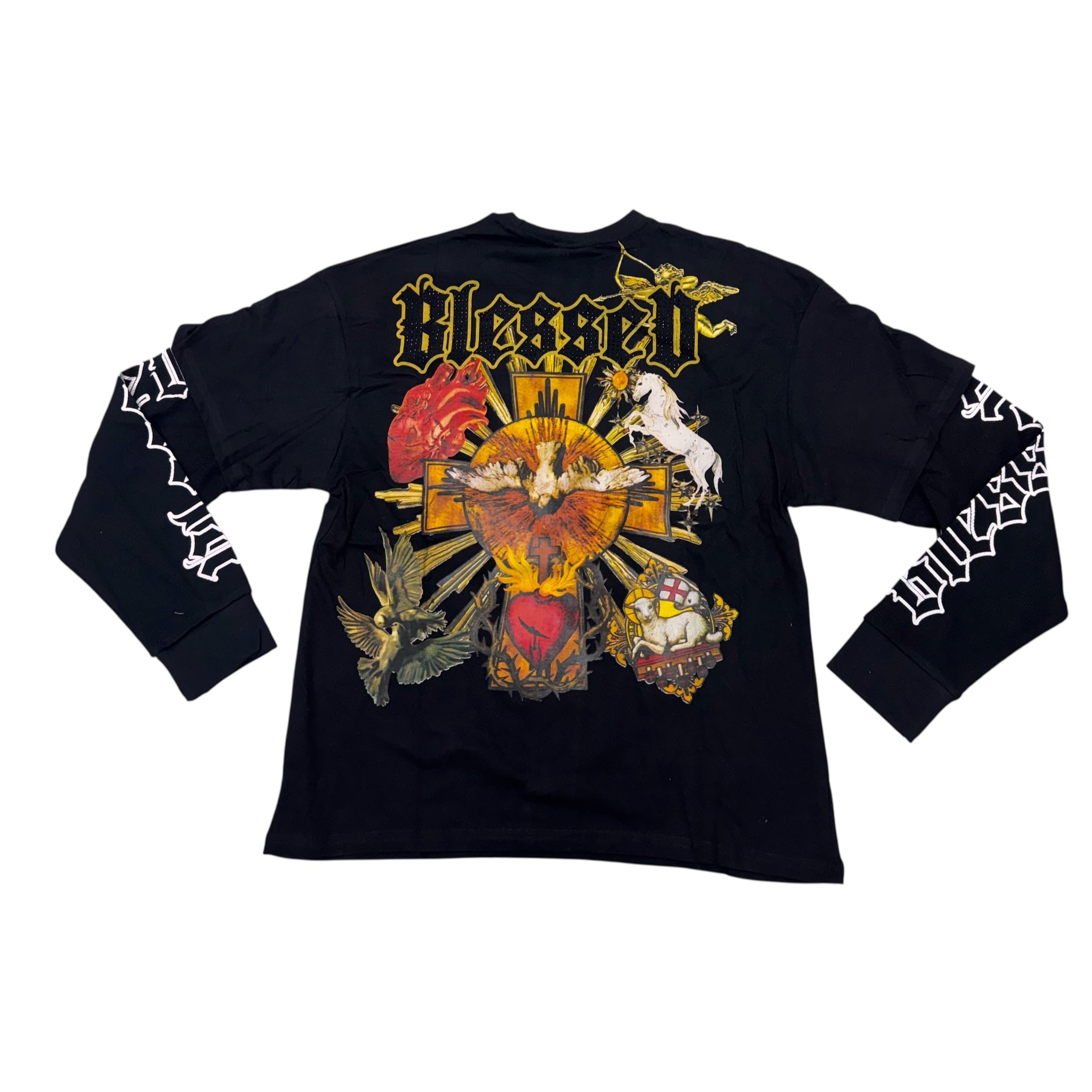 Rebel - Rhinestone Blessed Long Sleeve/Thermal - Black - 241