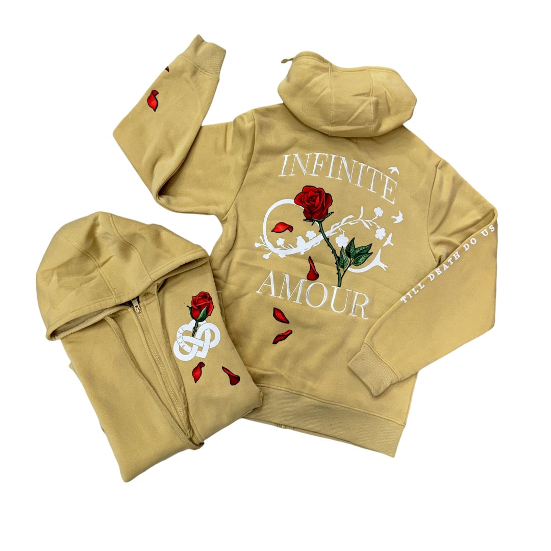 Infinite Amour Zip Hoodie Khaki 353