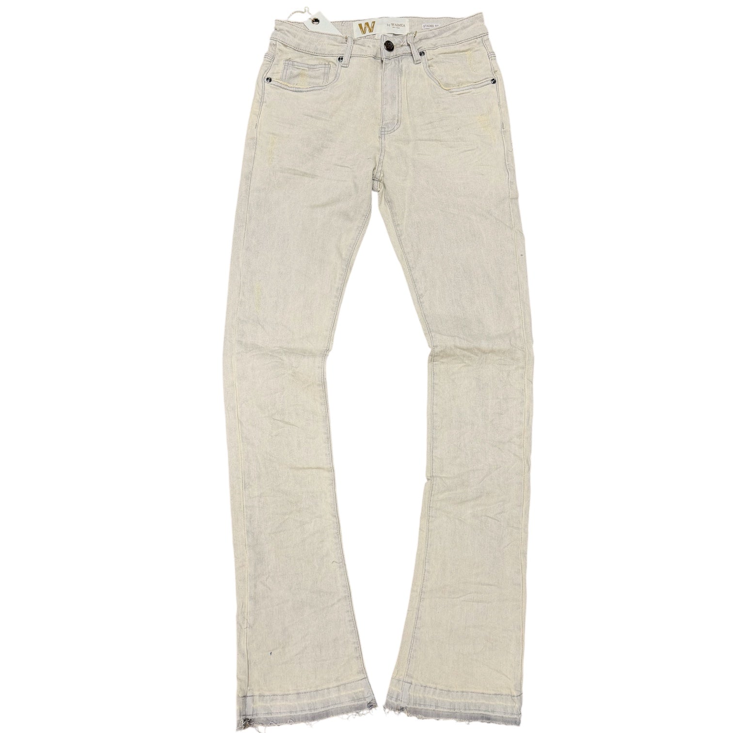 W - Clean Stacked Denim - Grey SAND Wash  - M8211D
