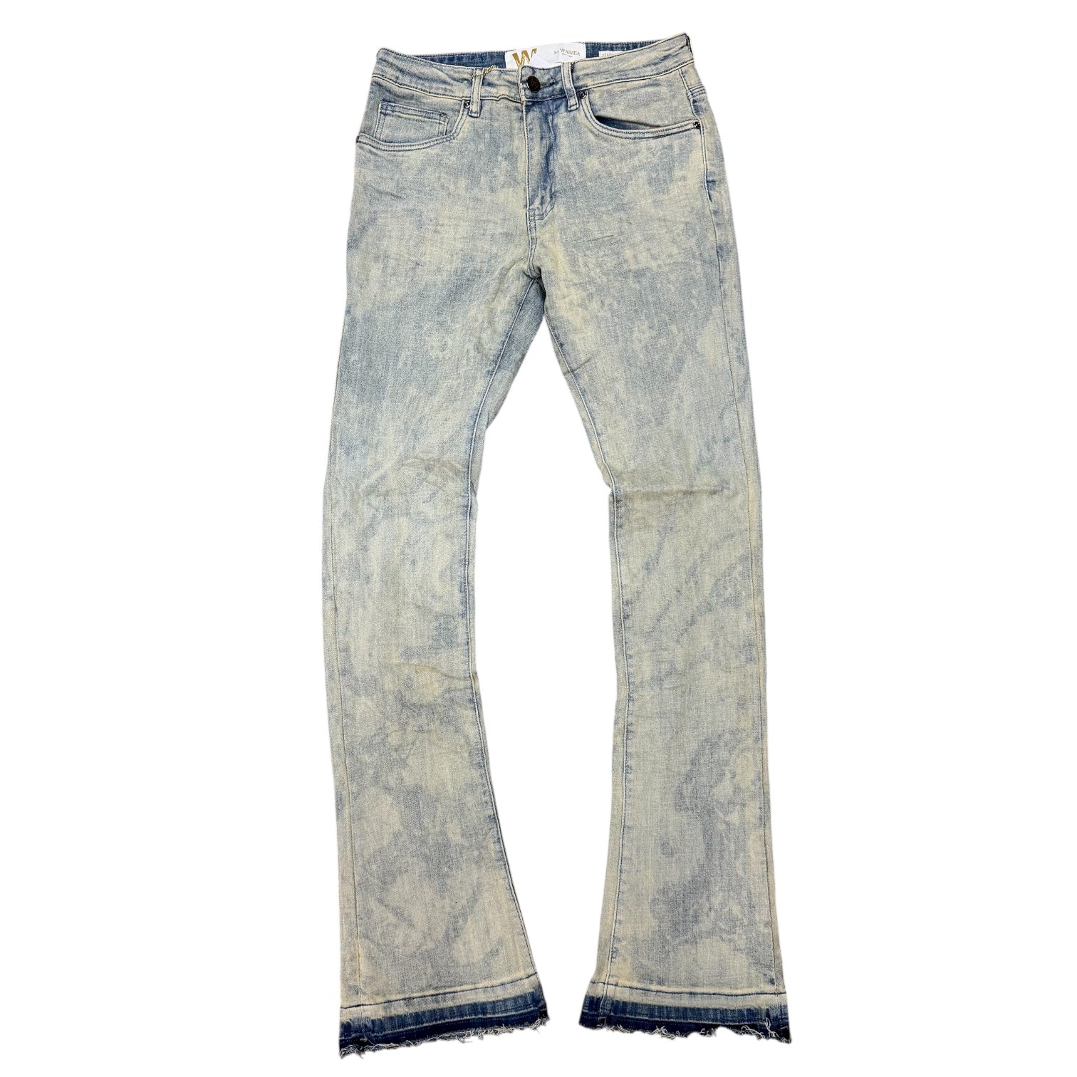 W - Clean Stacked Denim - Bleach Marbel  - M8211D