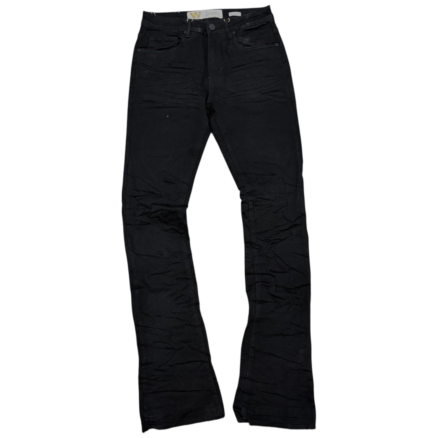 W - Clean Stacked Denim - Jet Black - M8211DB