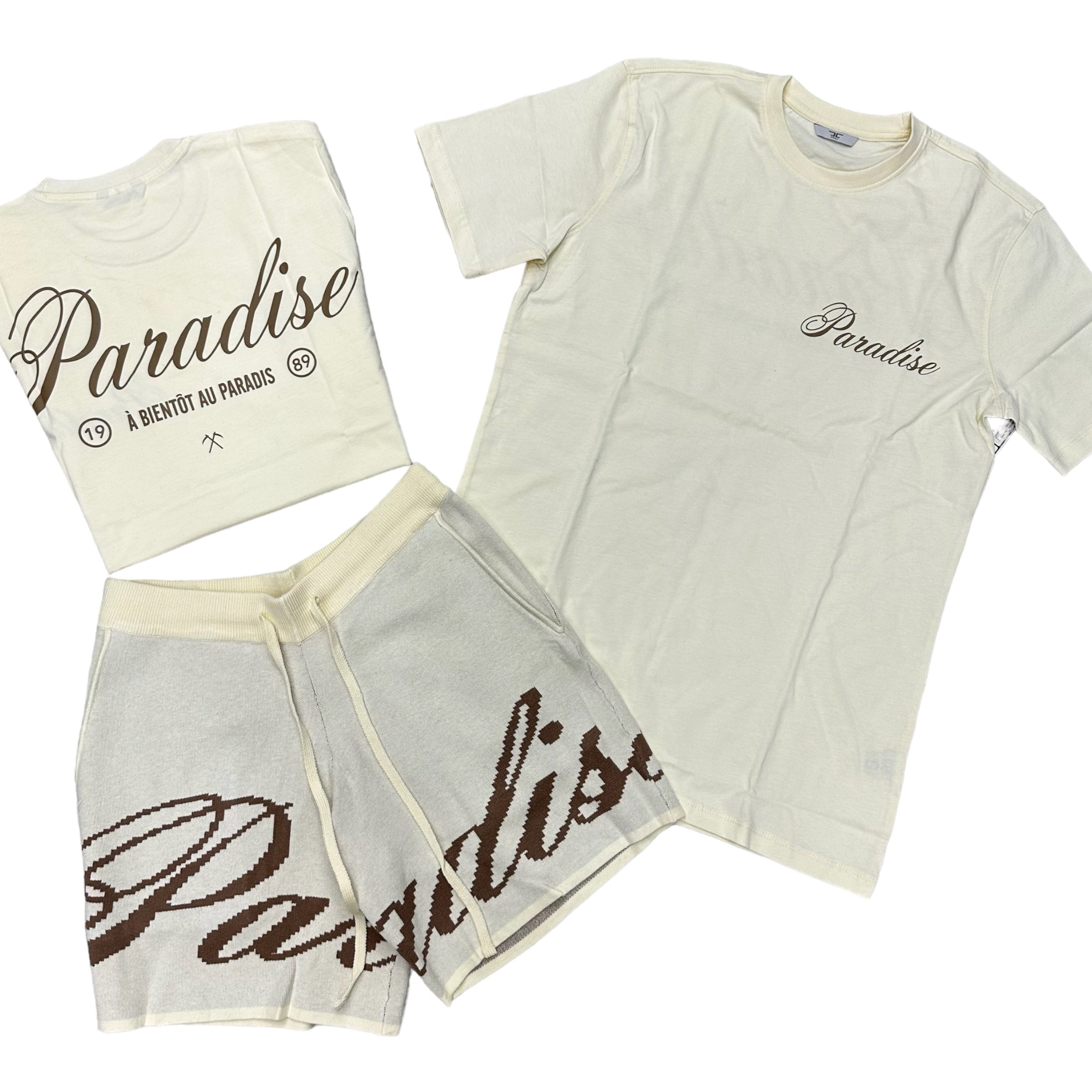 JC See You In Paradise Short Set Cream 2555