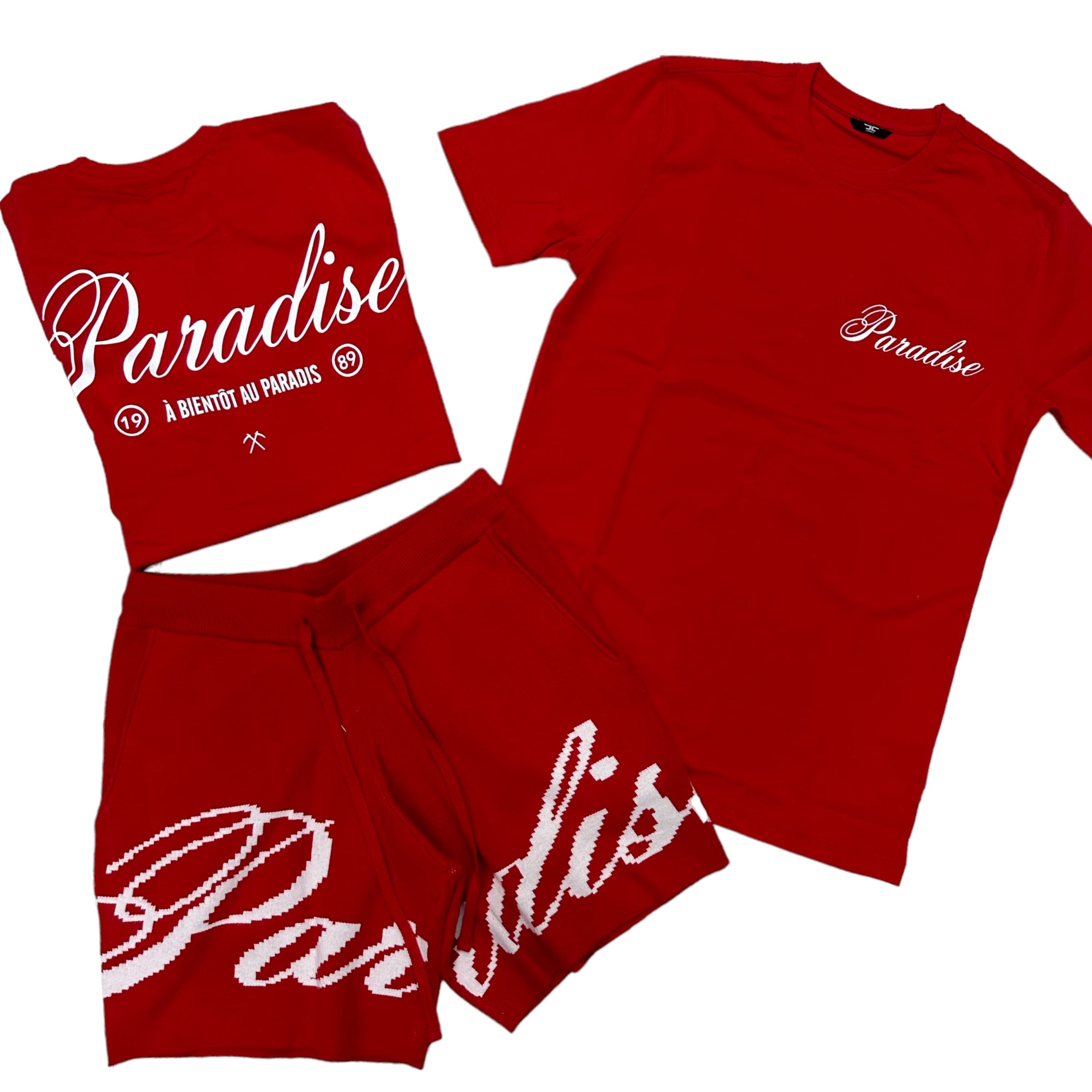 JC See You In Paradise Short Set Red 2555