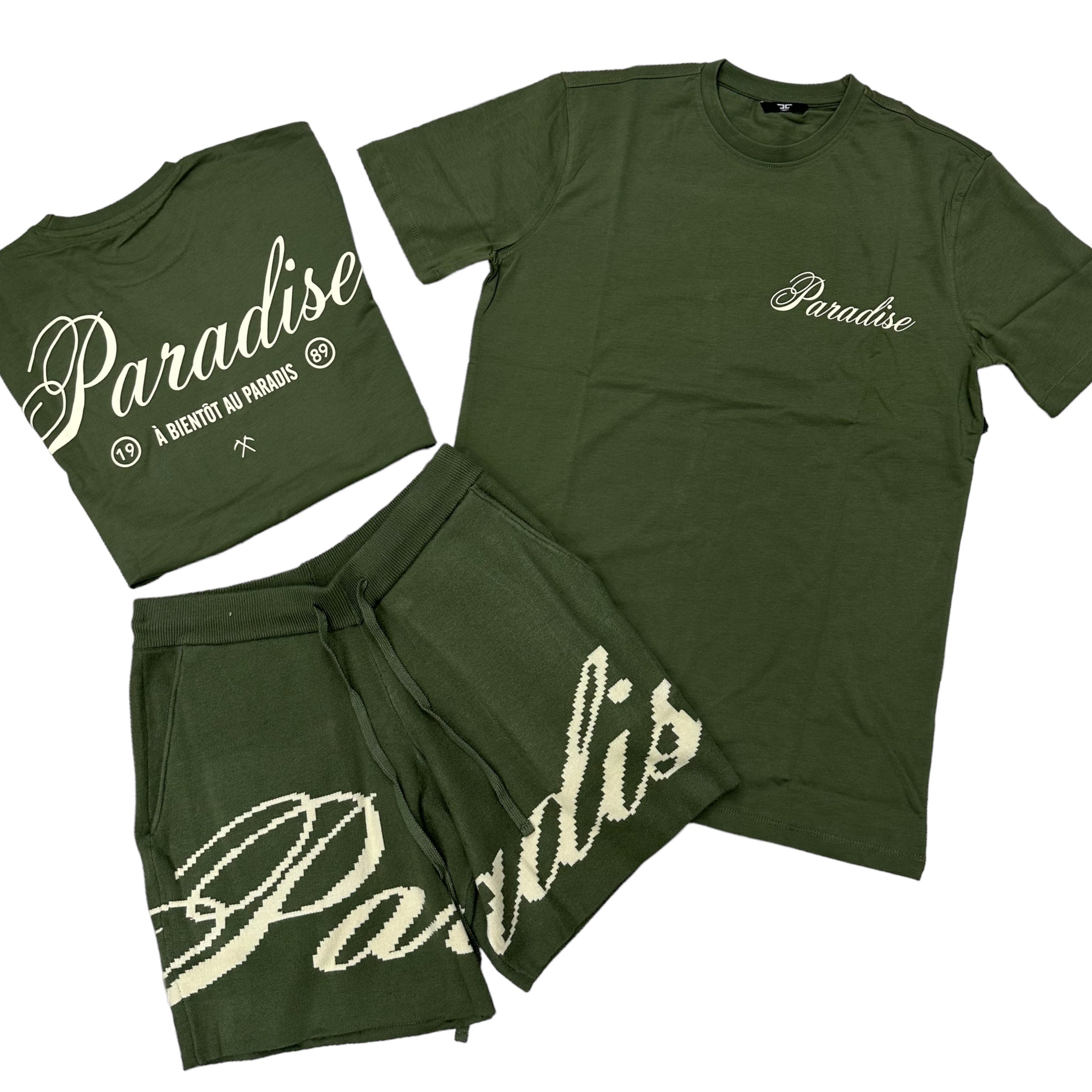 JC See You In Paradise Short Set Olive 2555