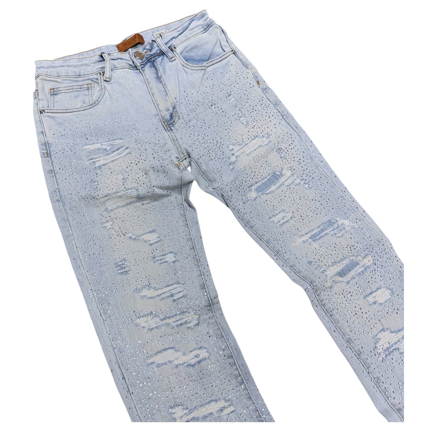 W - Rhinestone Stacked Denim - LT. Blue - M8257D