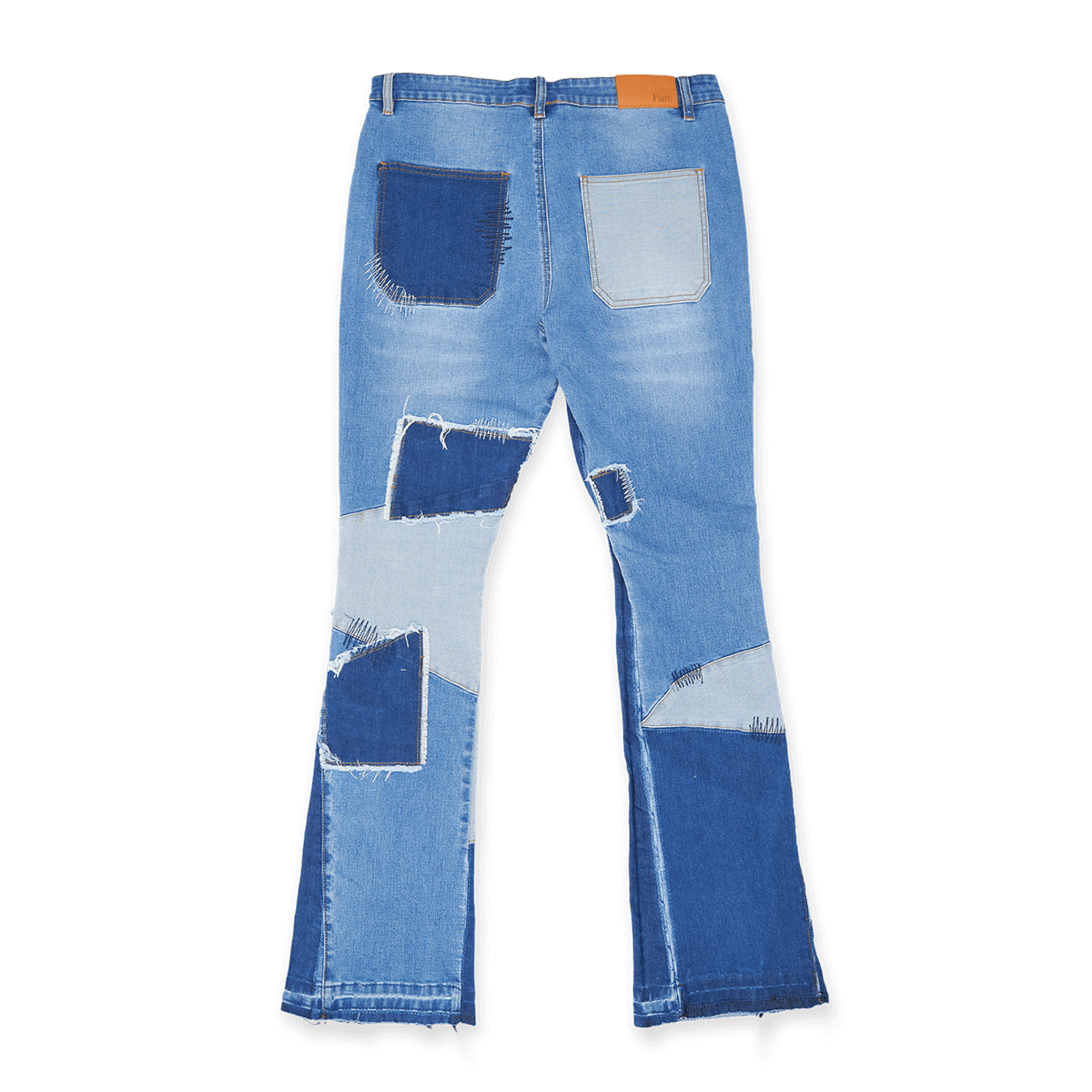 Flare Stacked Panels Denim Blue