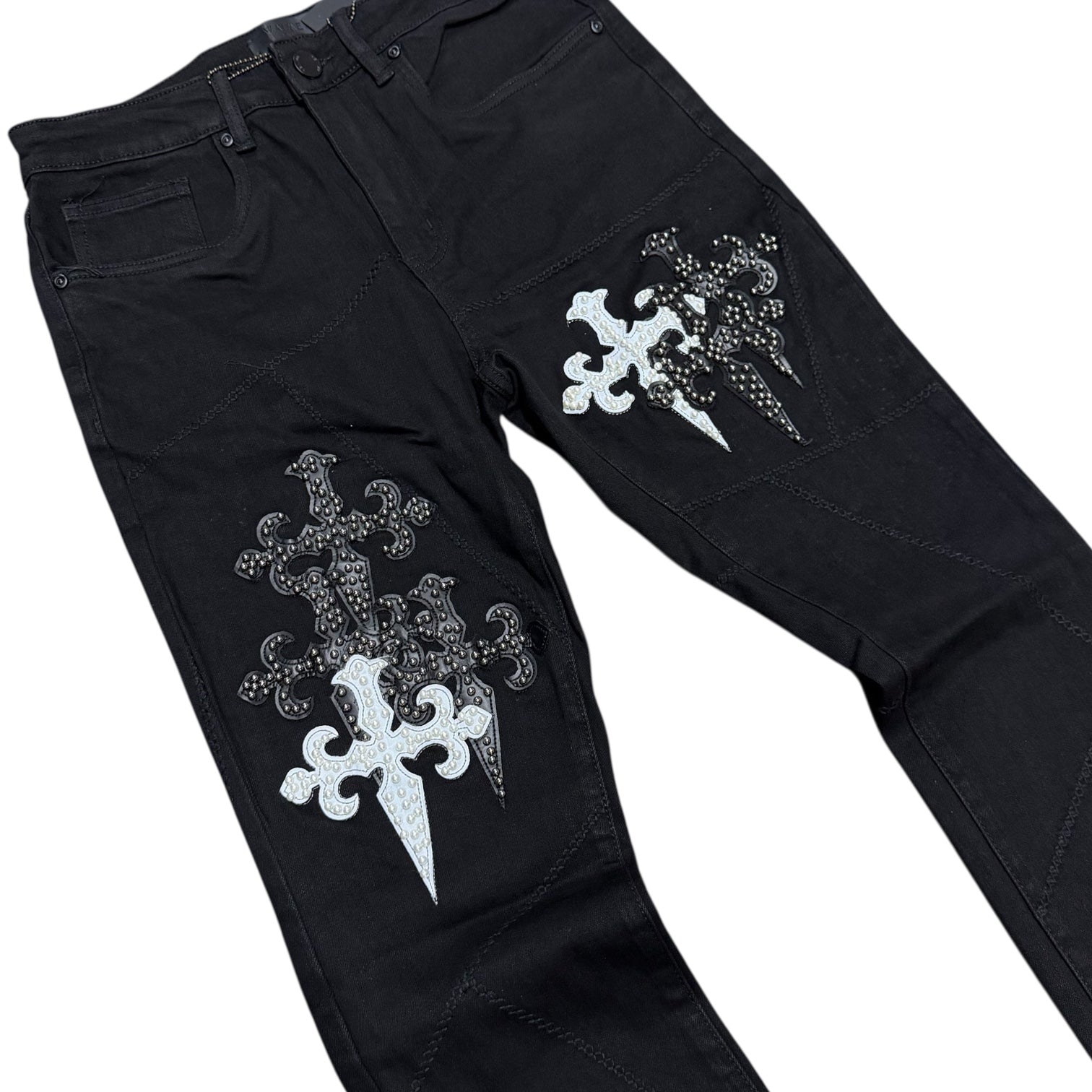 W - Stacked Denim - Jet Black - M8593D