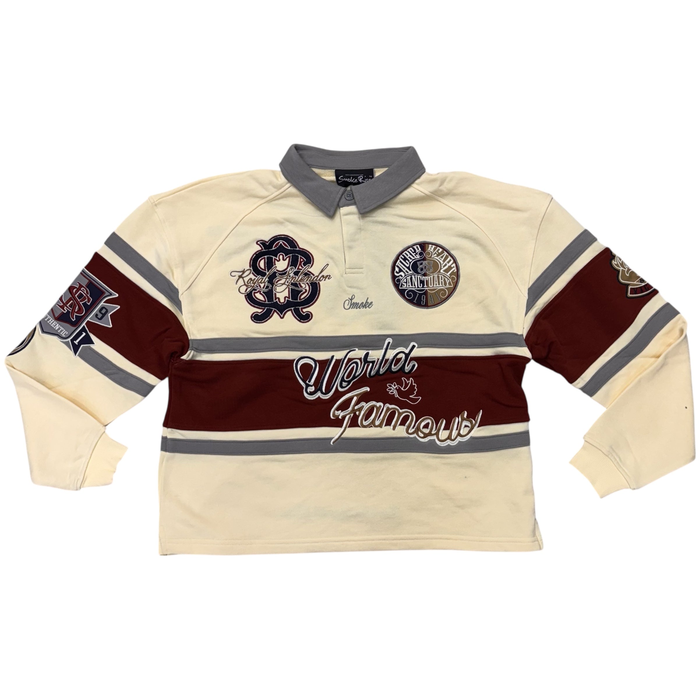 Rise - IVY RUGBY L/S TEE - CHALK - FO25571