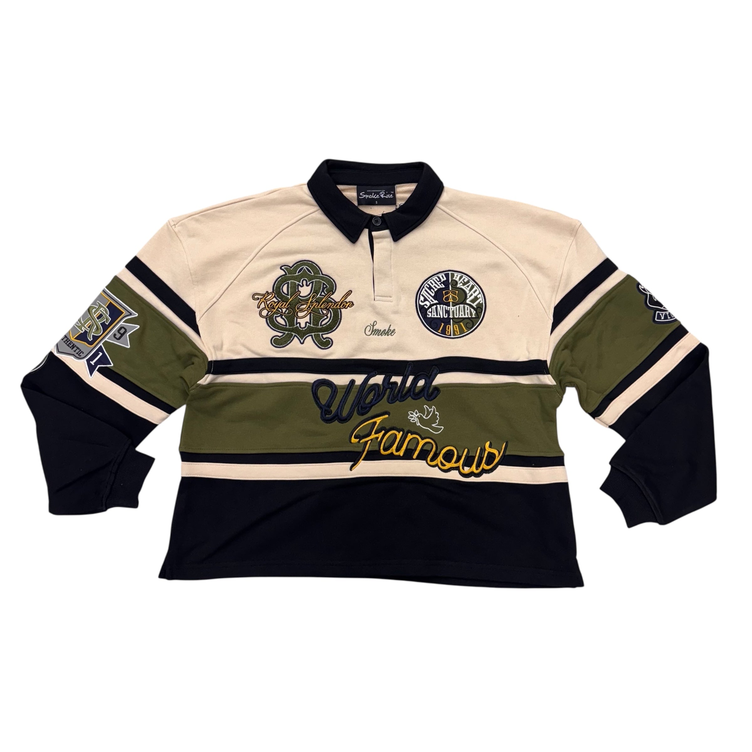 Rise - IVY RUGBY L/S TEE - BLACK - FO25571