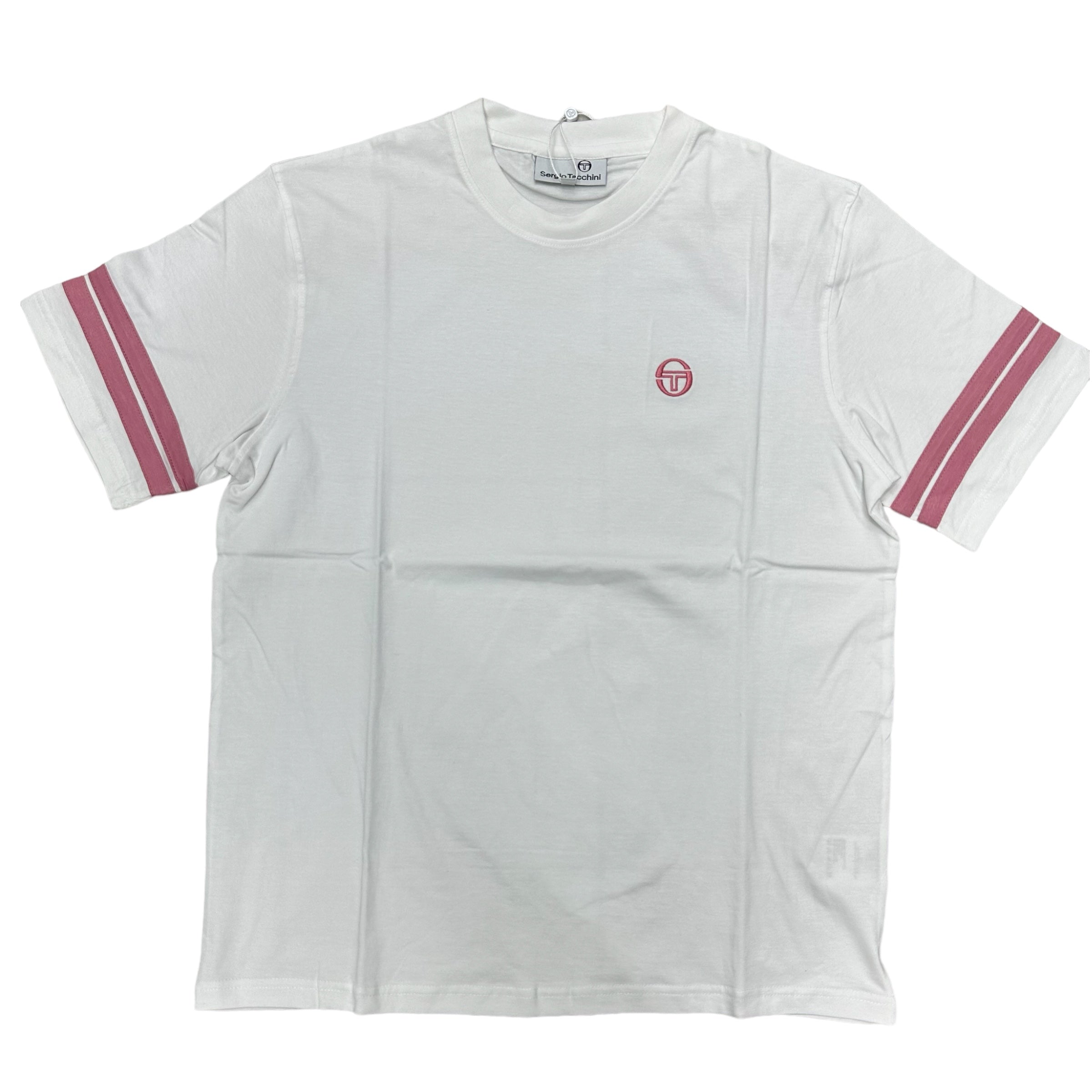 Sergio Tacchini T-shirt White Pink Stripe
