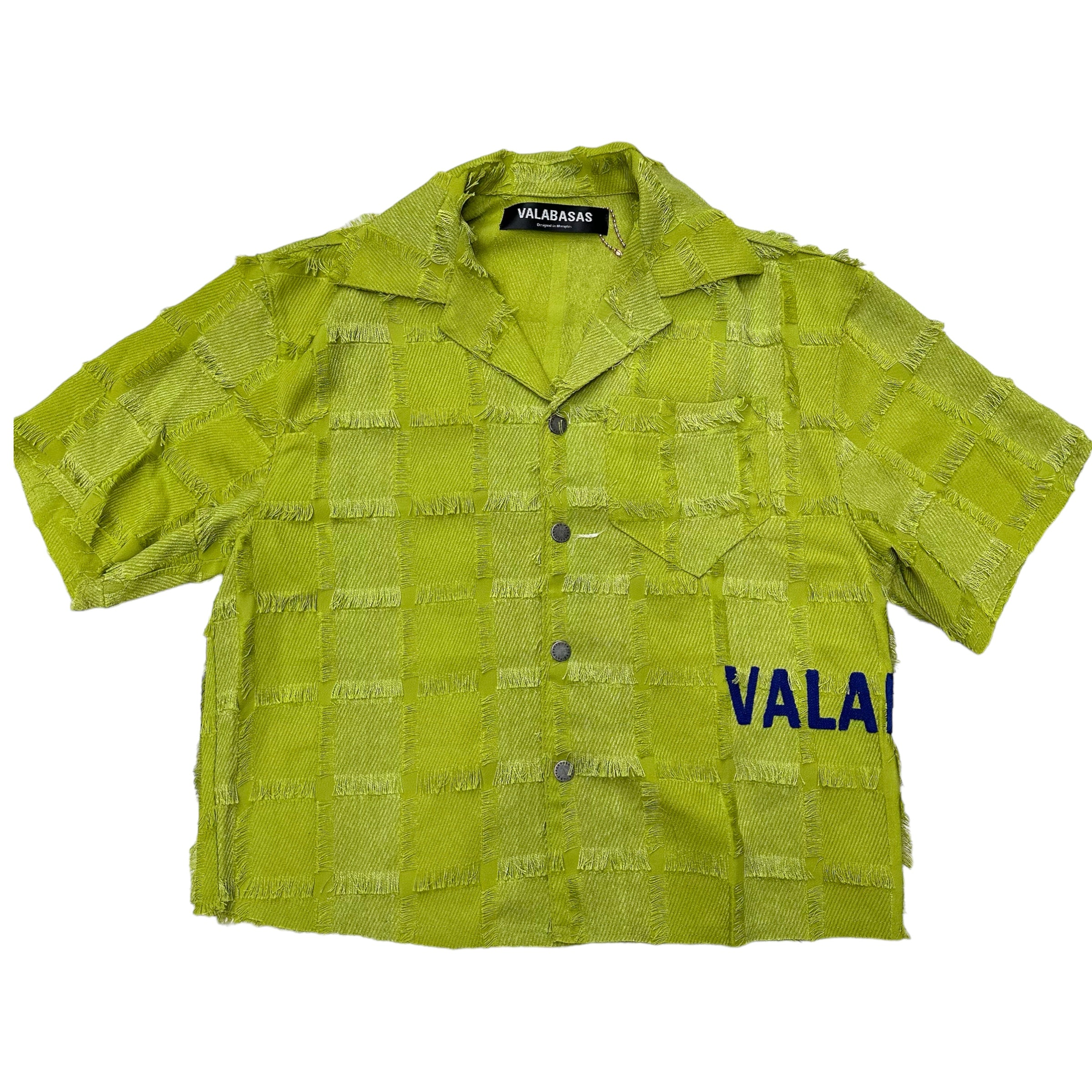 Valabasas  checkmat Short Button down shirt Green 003