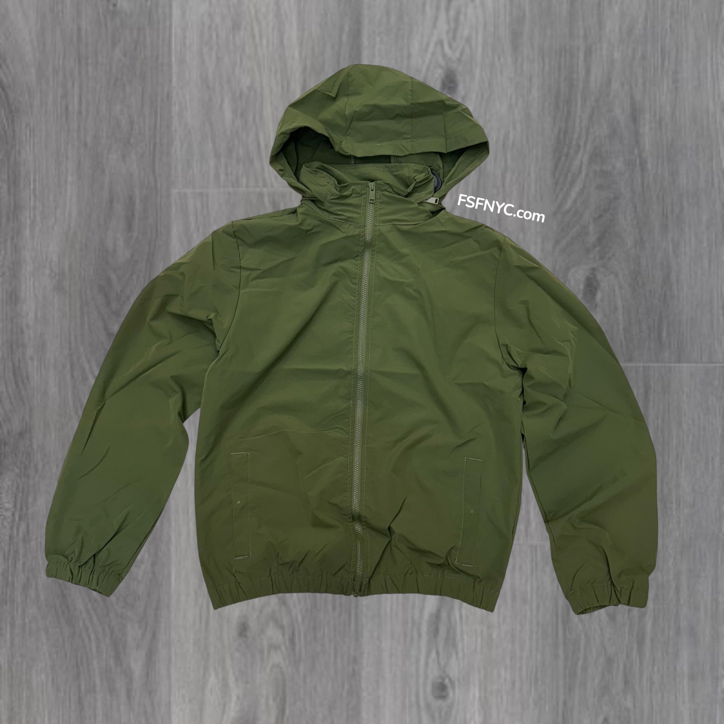 Rebel - SOLID WINDBREAKER JACKET - OLIVE - 100-524