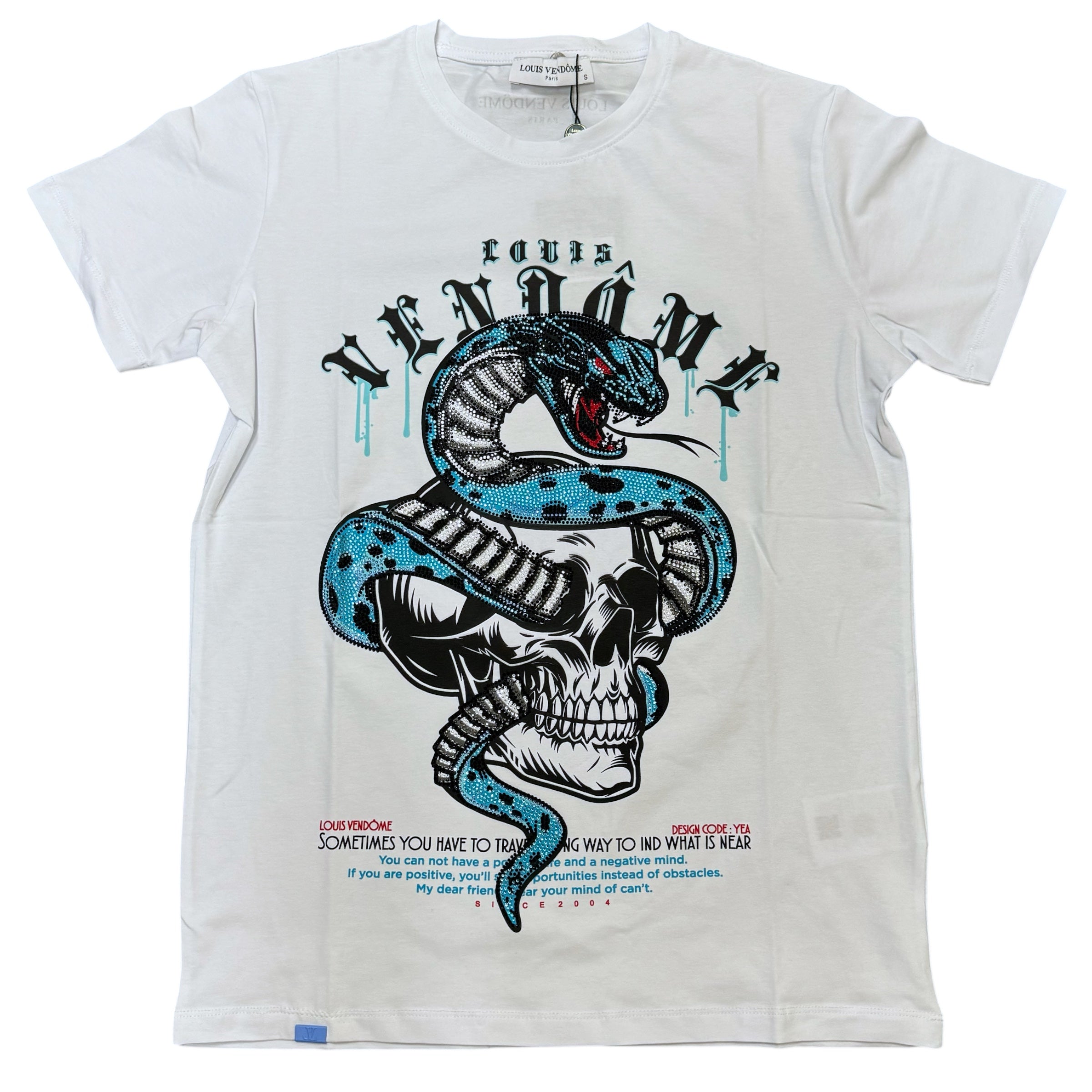 Vendom Rhinestone Cobra T-shirt White v65