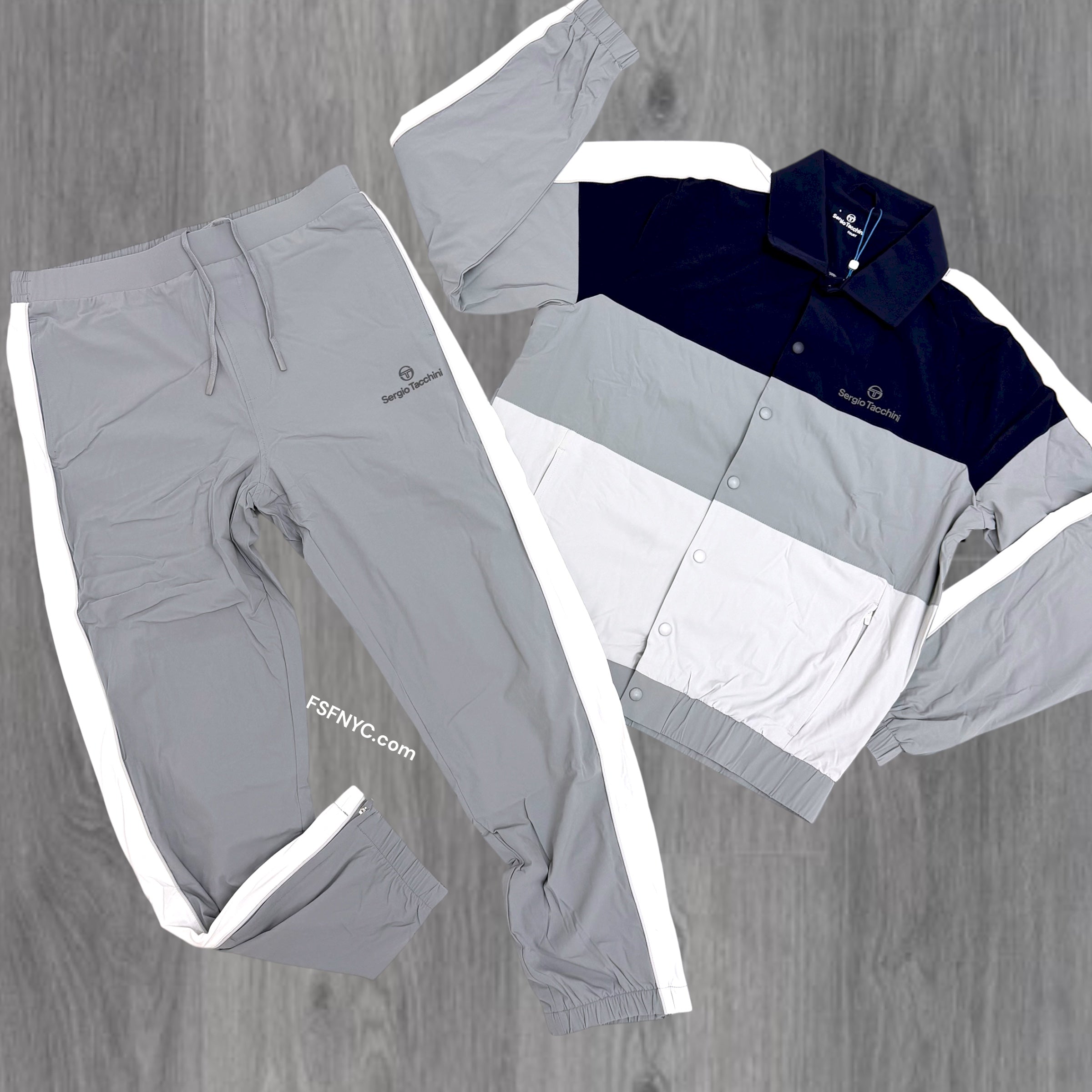 Sergio Tacchini - Nylon Tore Track Set - Sleet Navy