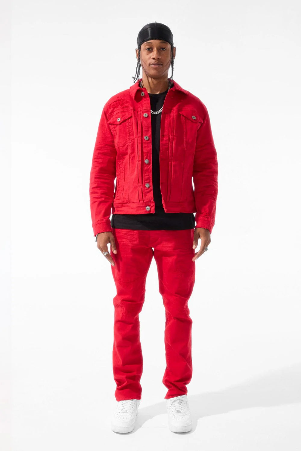 JC Clean Denim Jacket Red JJ990R