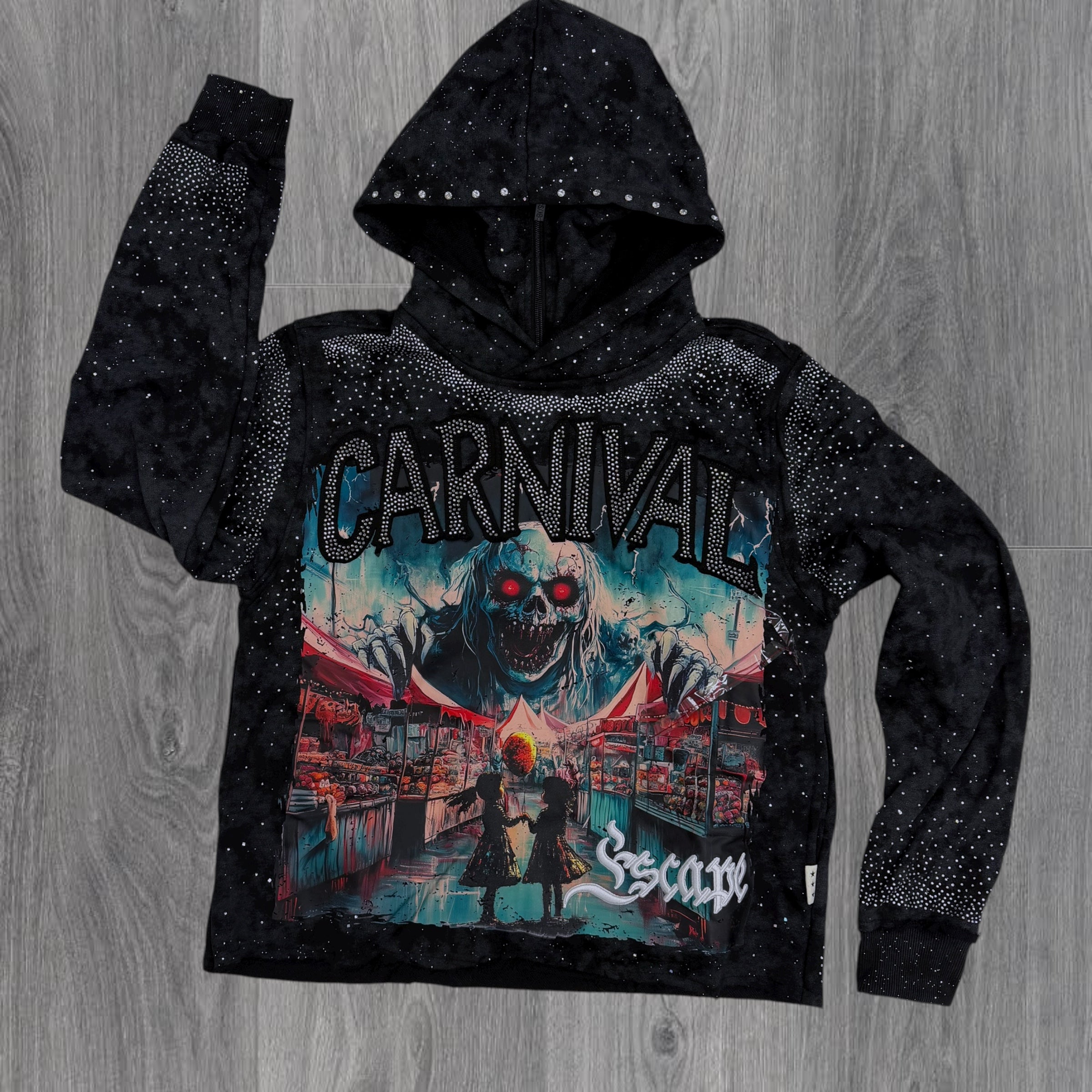 BKYS - Hoodie - Carnival Cut Off  Hood - Black - 1381