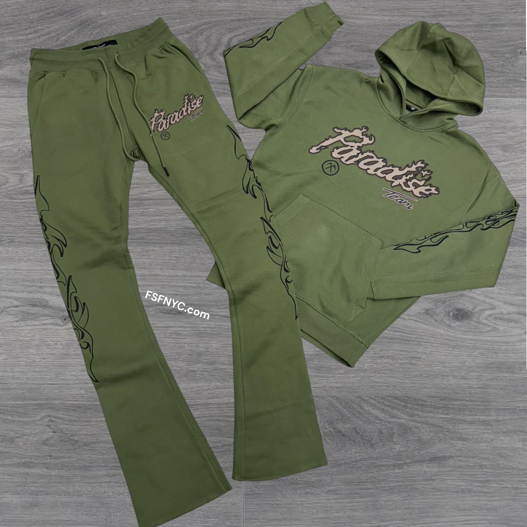 JC Stacked Paradise Tour Sweatsuit Sage 8241