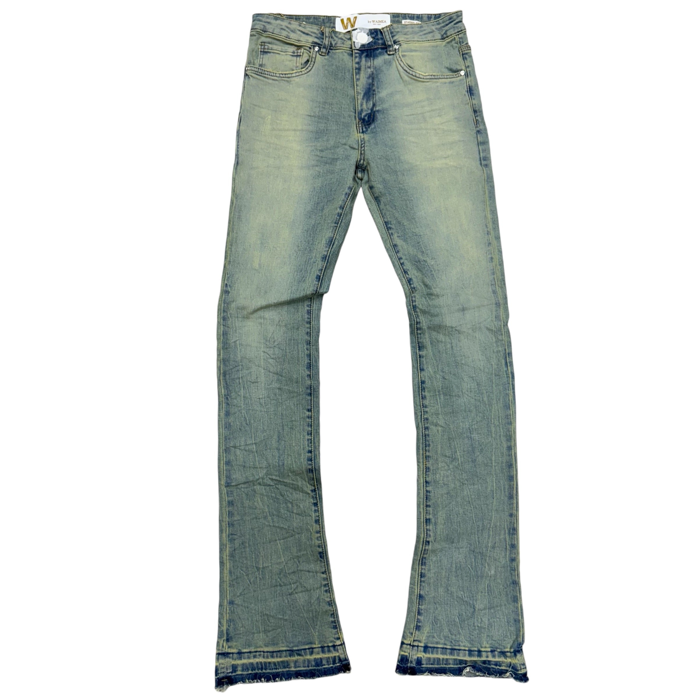 W Stacked Clean Denim Stone Wash M8211D