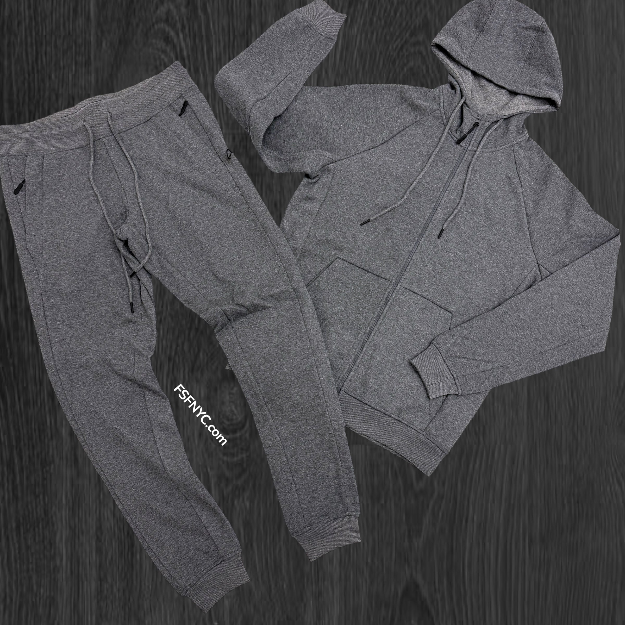 Narr - Classic UpTown Zip Up Sweat Suit - Dark Grey - 1080
