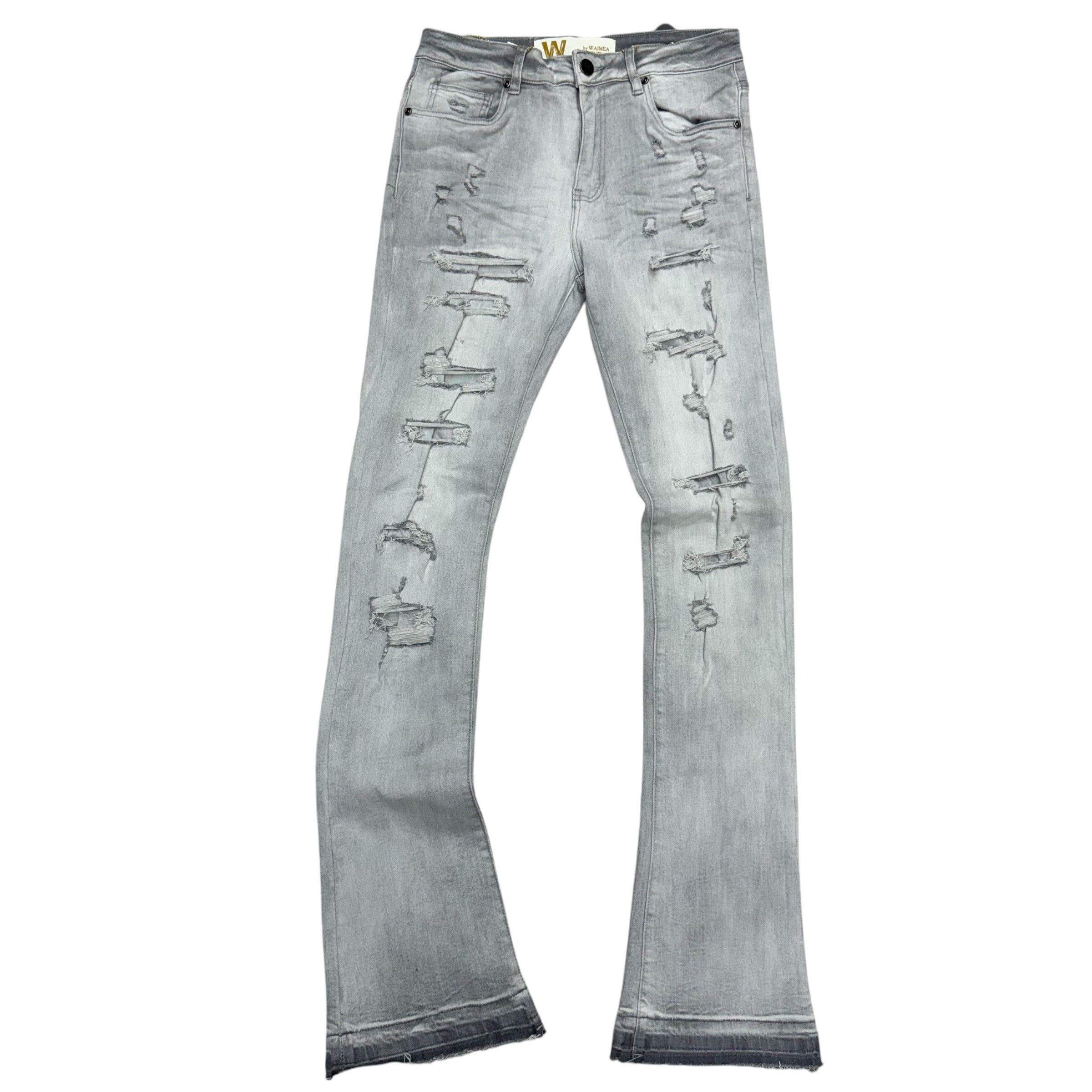 W Stacked Rips Denim Grey Bleach M8280D