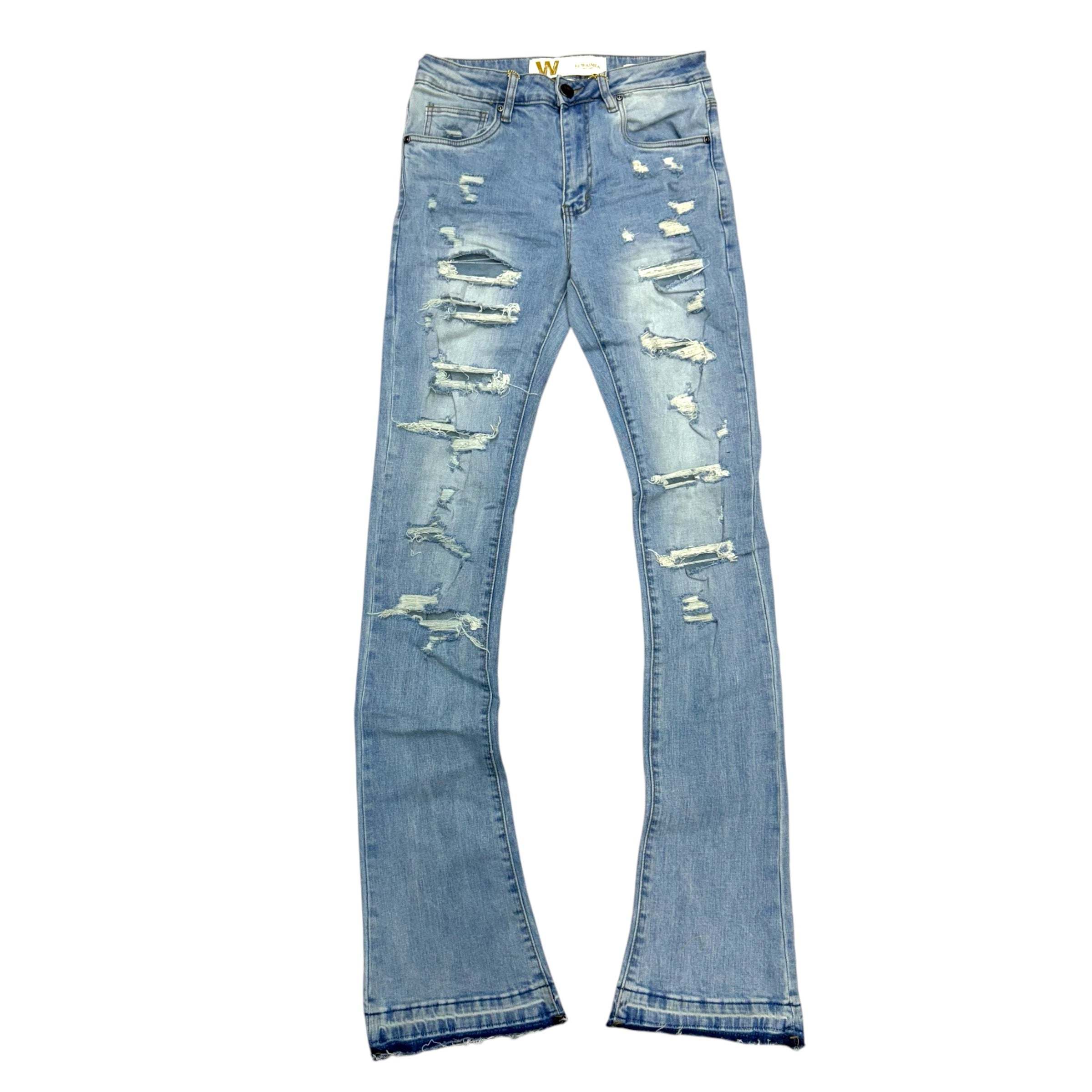 W Stacked Rips Denim Blue Wash M8280D