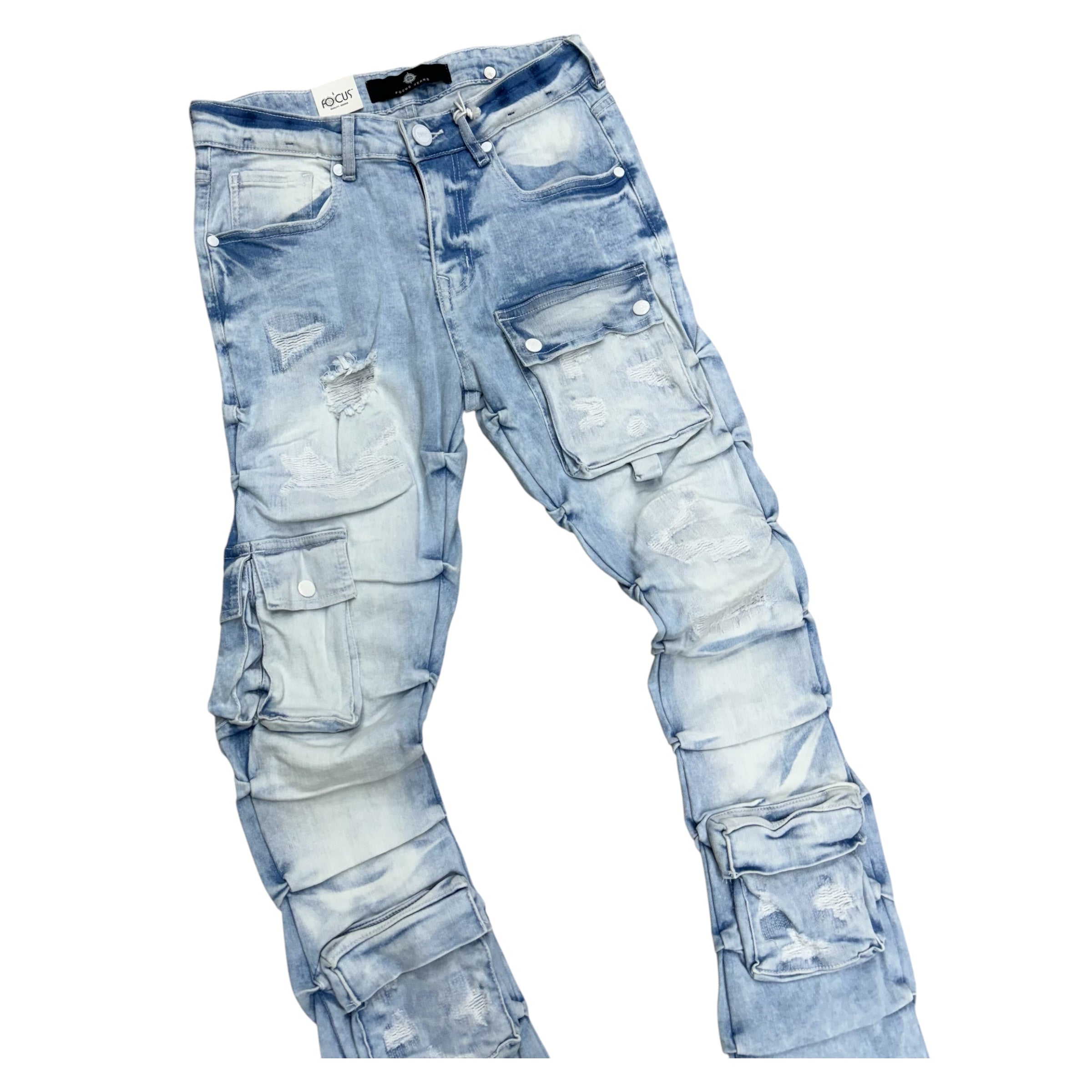 Stacked Utility Denim Ice Blue 5226