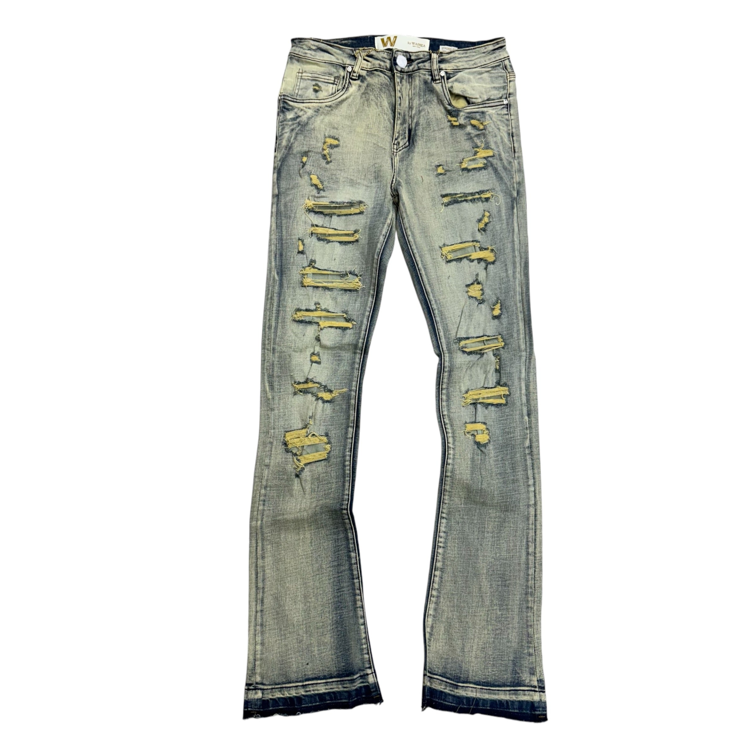 W Stacked Rips Denim Vintage Wash M8280D