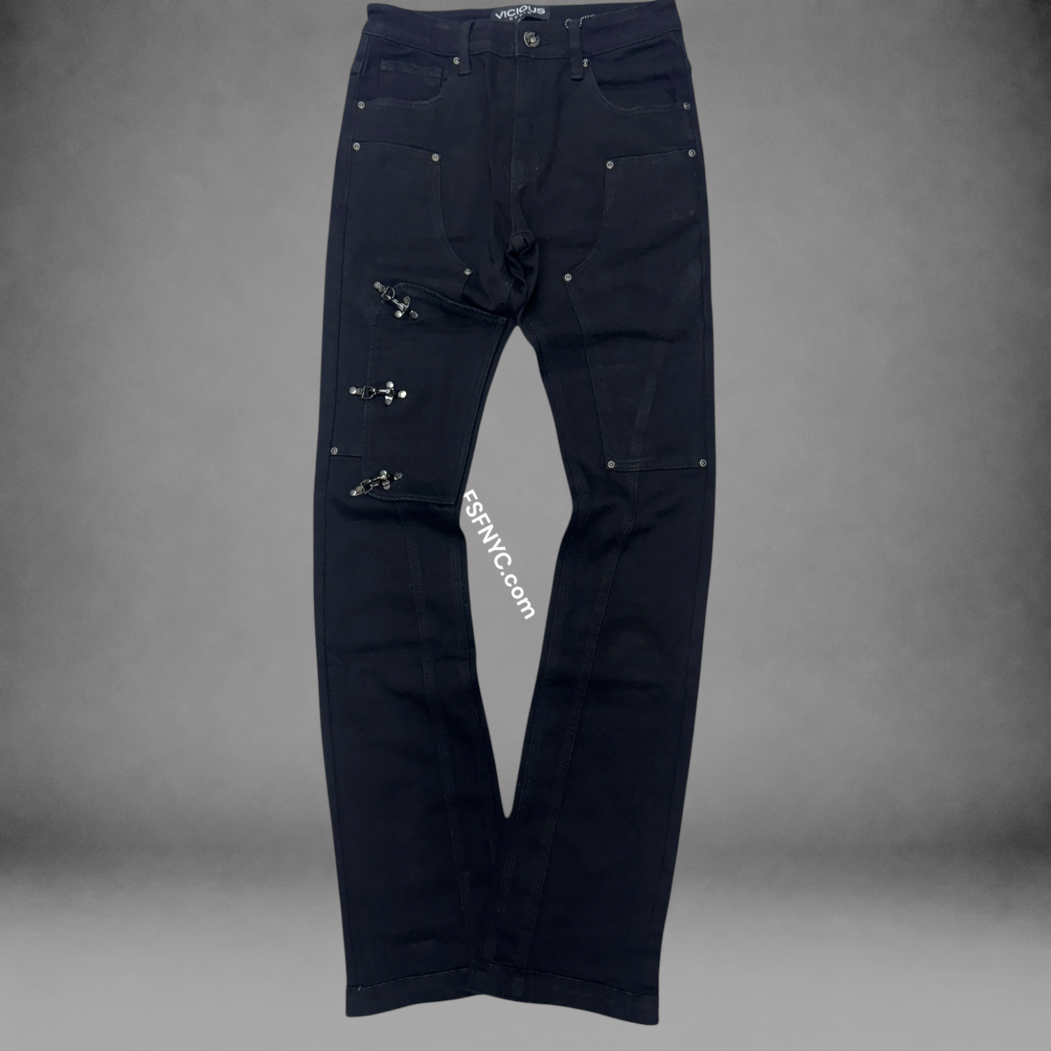 Vicious - Flare Denim - Jet Black - VC1249