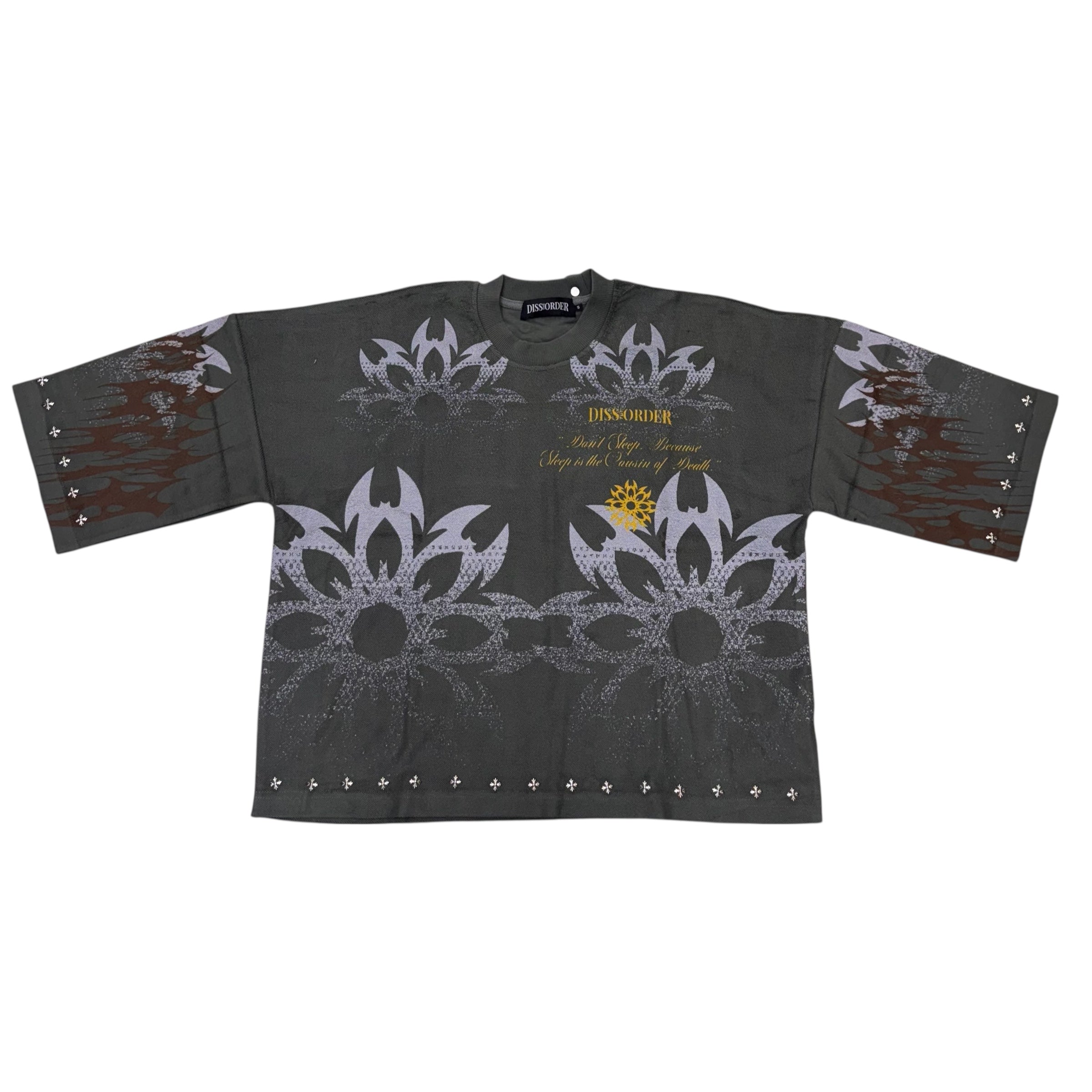 DTO Studded Flamed Mask T-Shirt Charcoal DS364