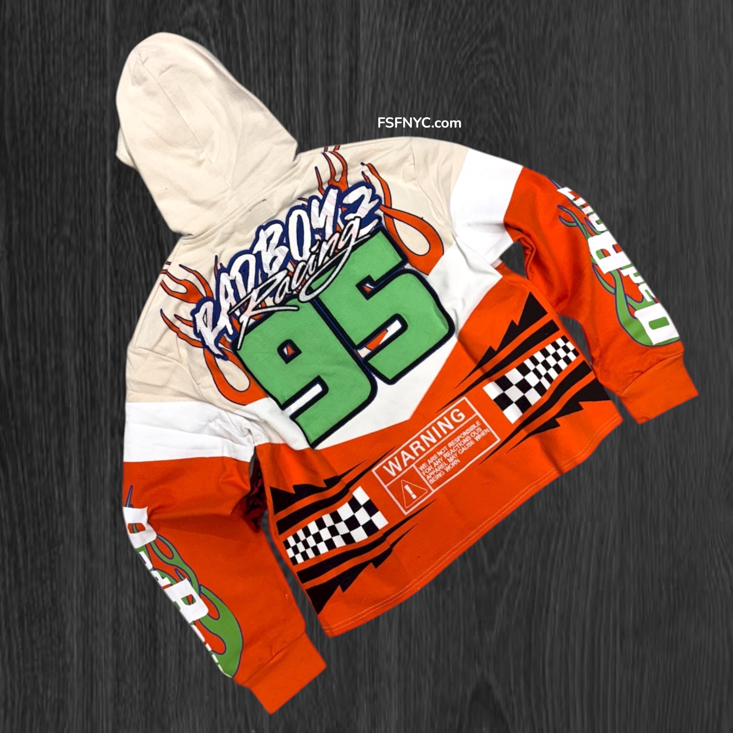 RADBOYZ - MOTOCROSS Heavyweight Hoodie - CRM/ORNG - 108
