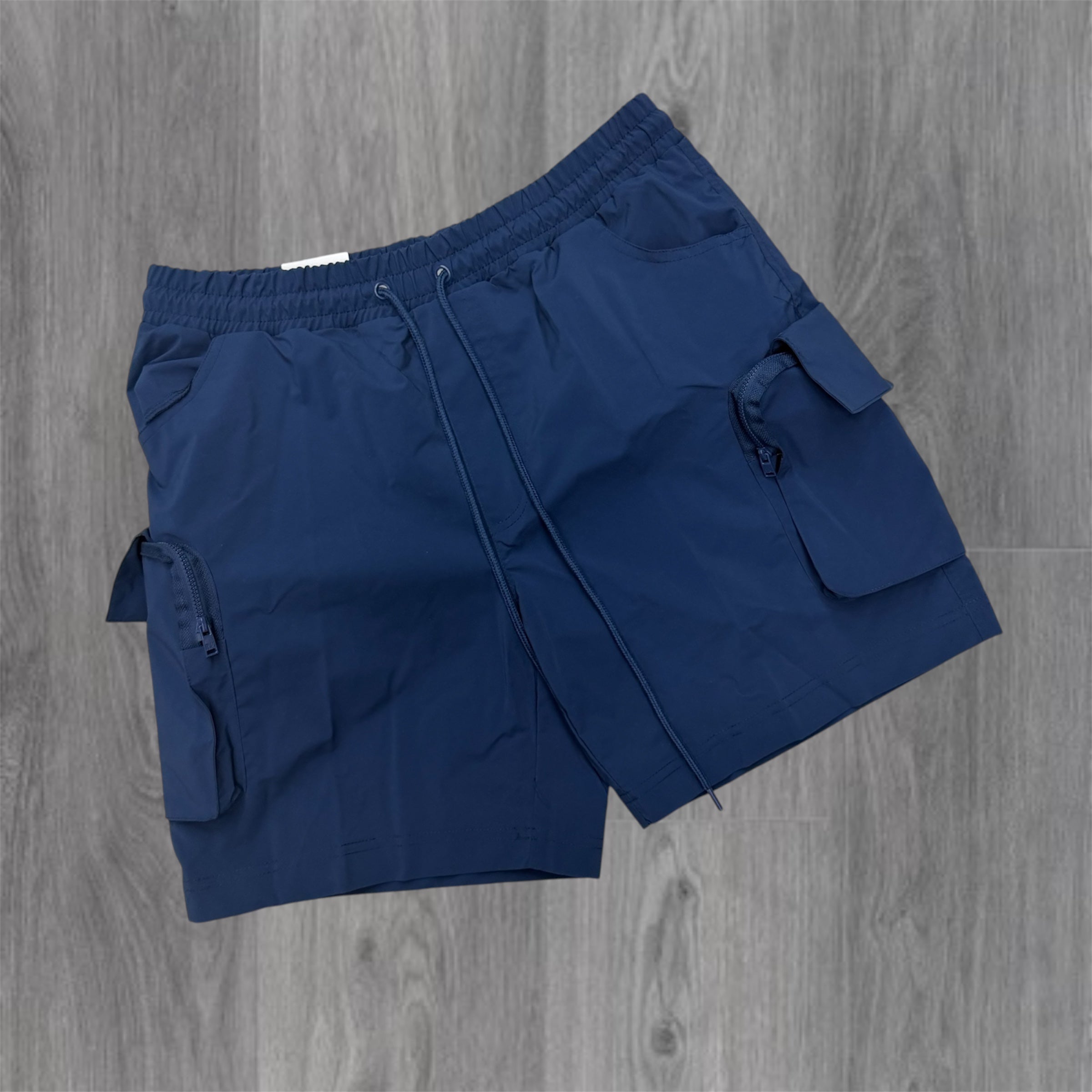 Rebel - Utility Nylon Shorts - Navy  - 911