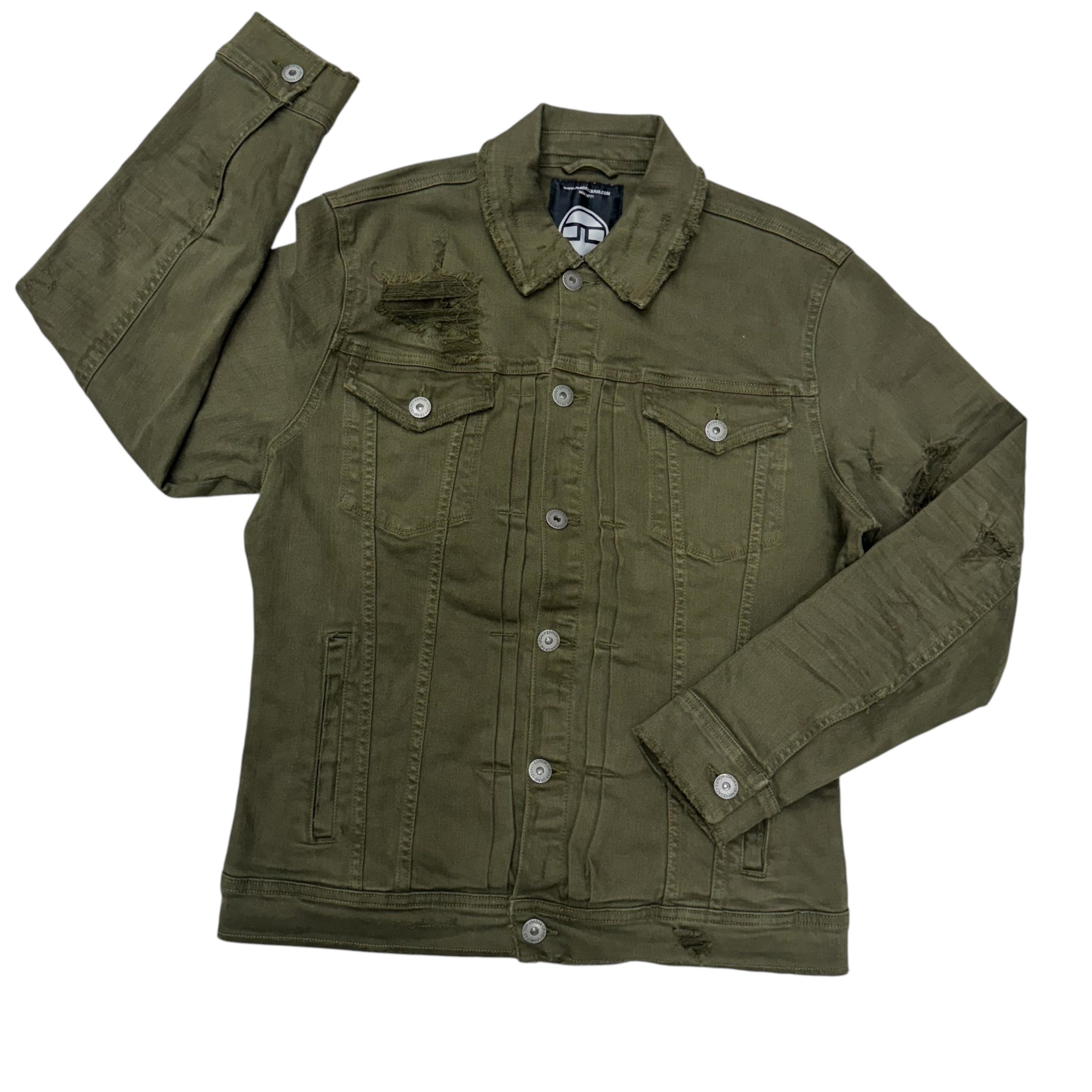 JC Clean Denim Jacket Army Green JJ990R