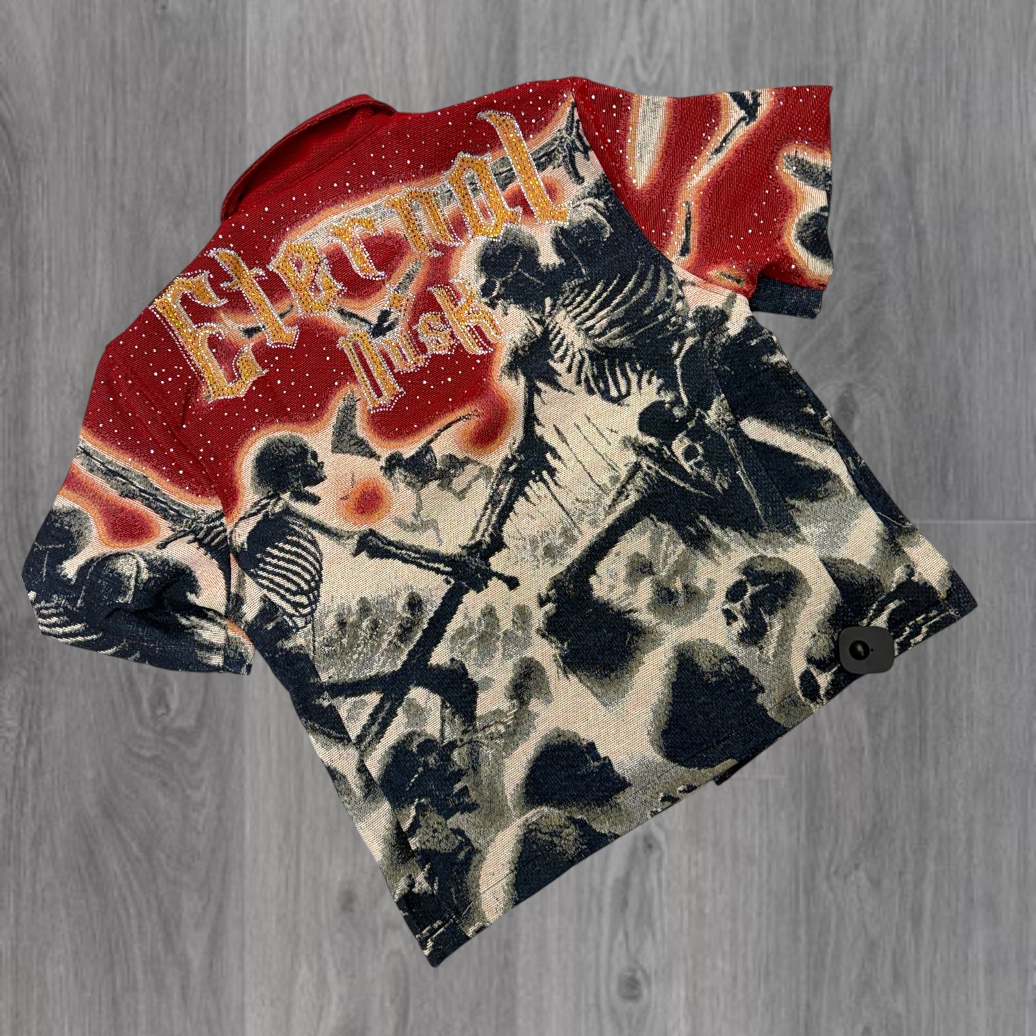 R- bottom down tapestry shirt - Red -12704