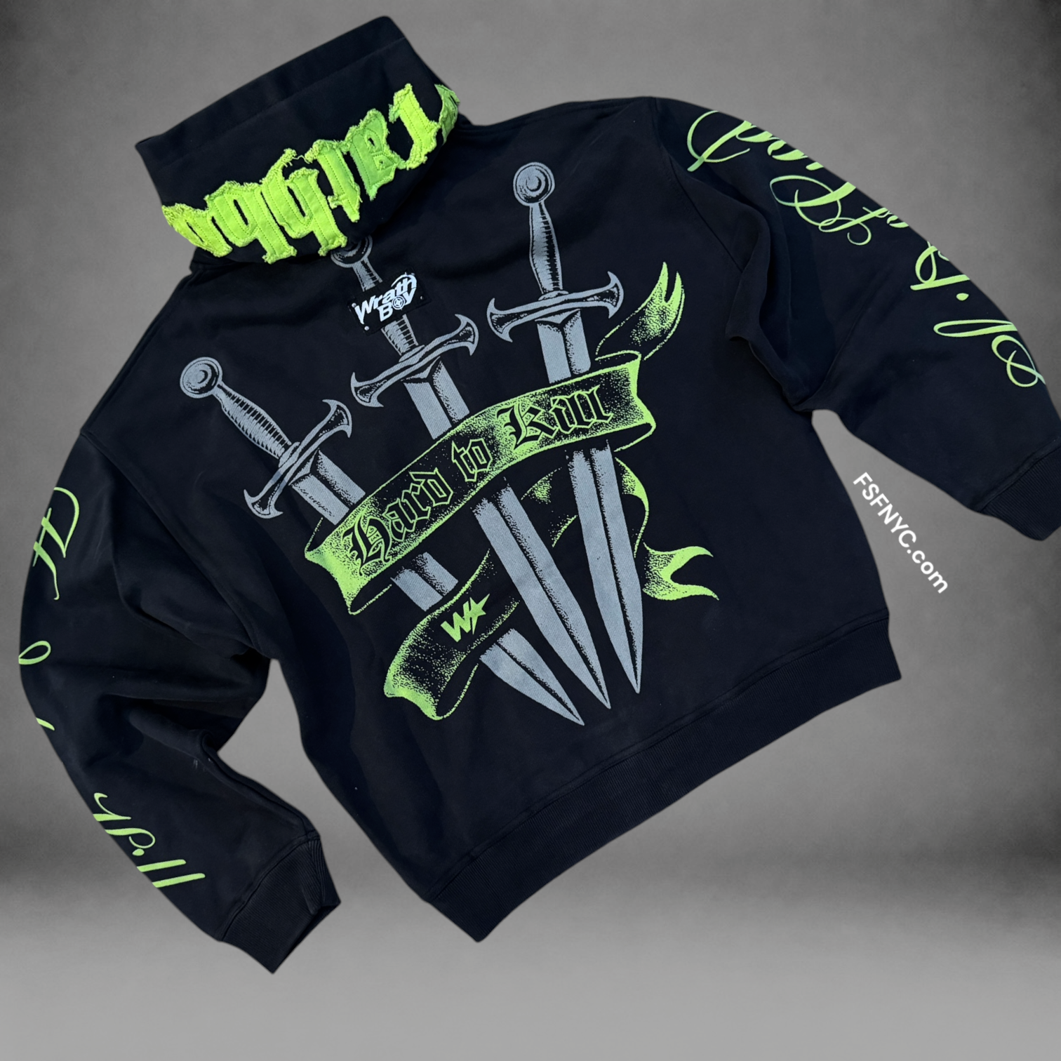 WrathBoy - 3 Sword Zip Hoodie - Black - 154