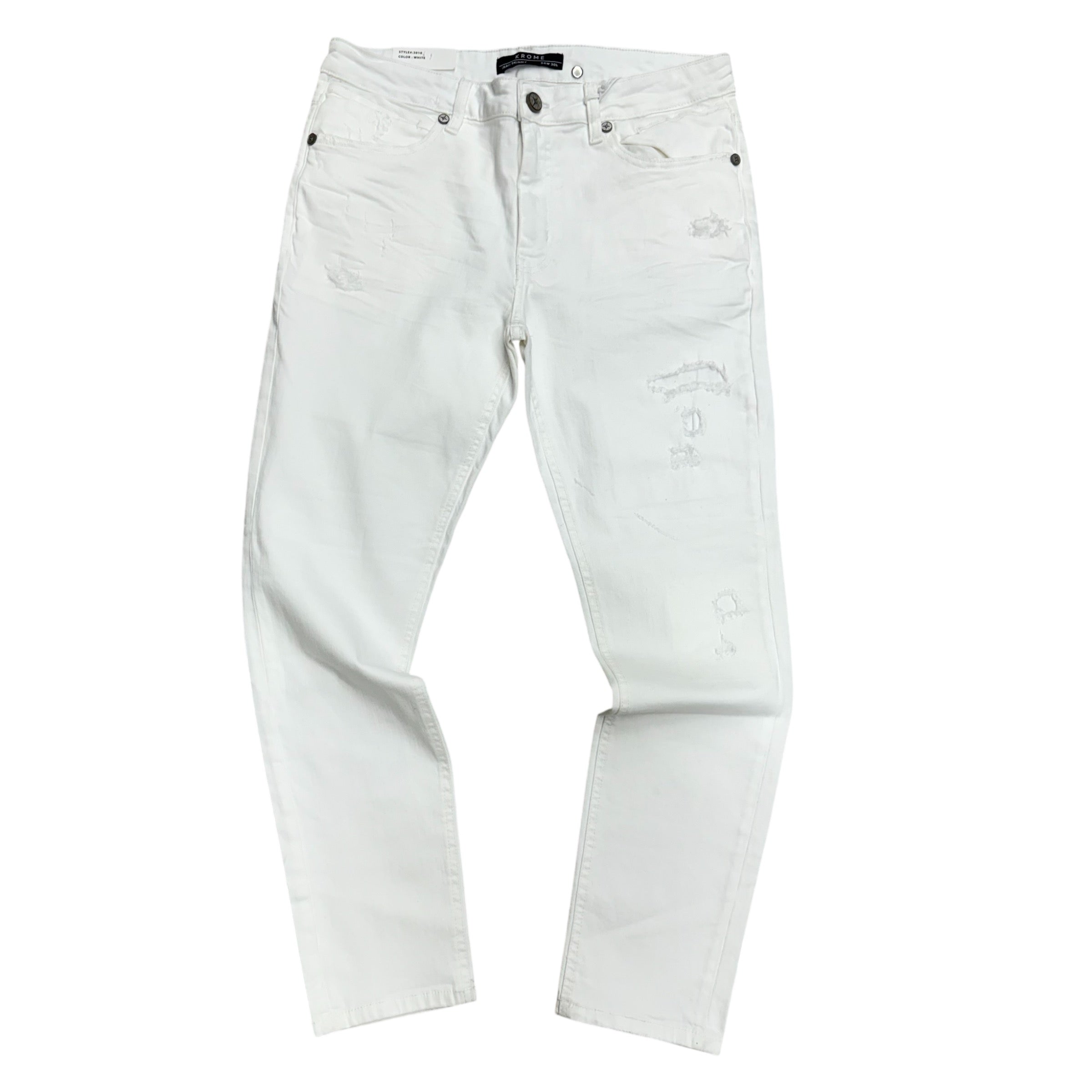 Mischief Distress Skinny Fit Denim White 80359