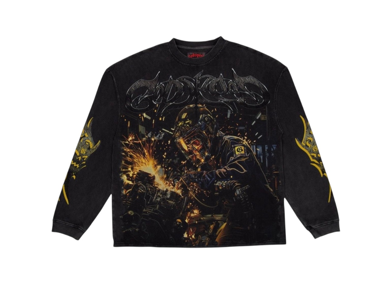 GodSpeed Under - Construction Long Sleeve Black Wash