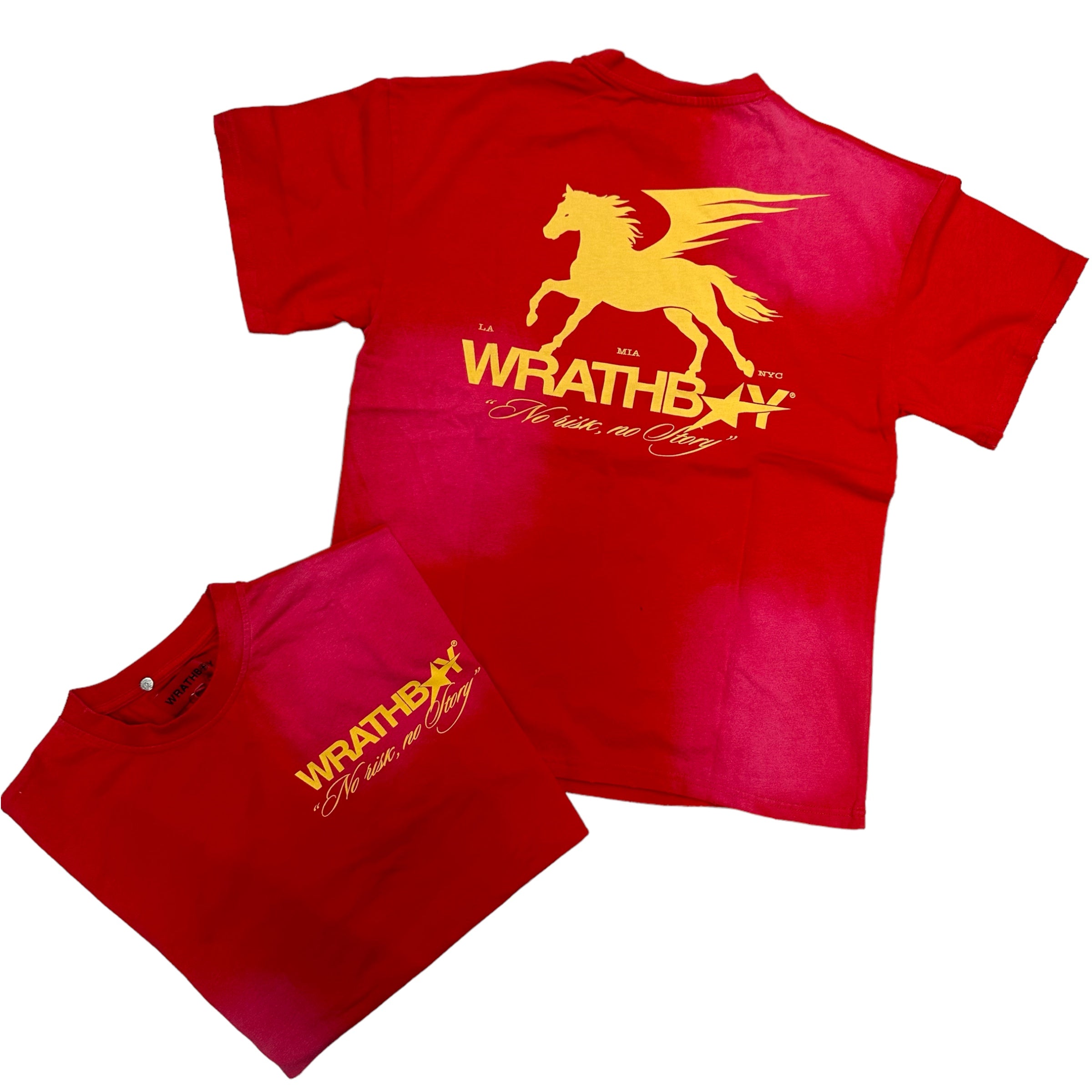 WrathBoy  No Risk No Story Vintage Tee  Red